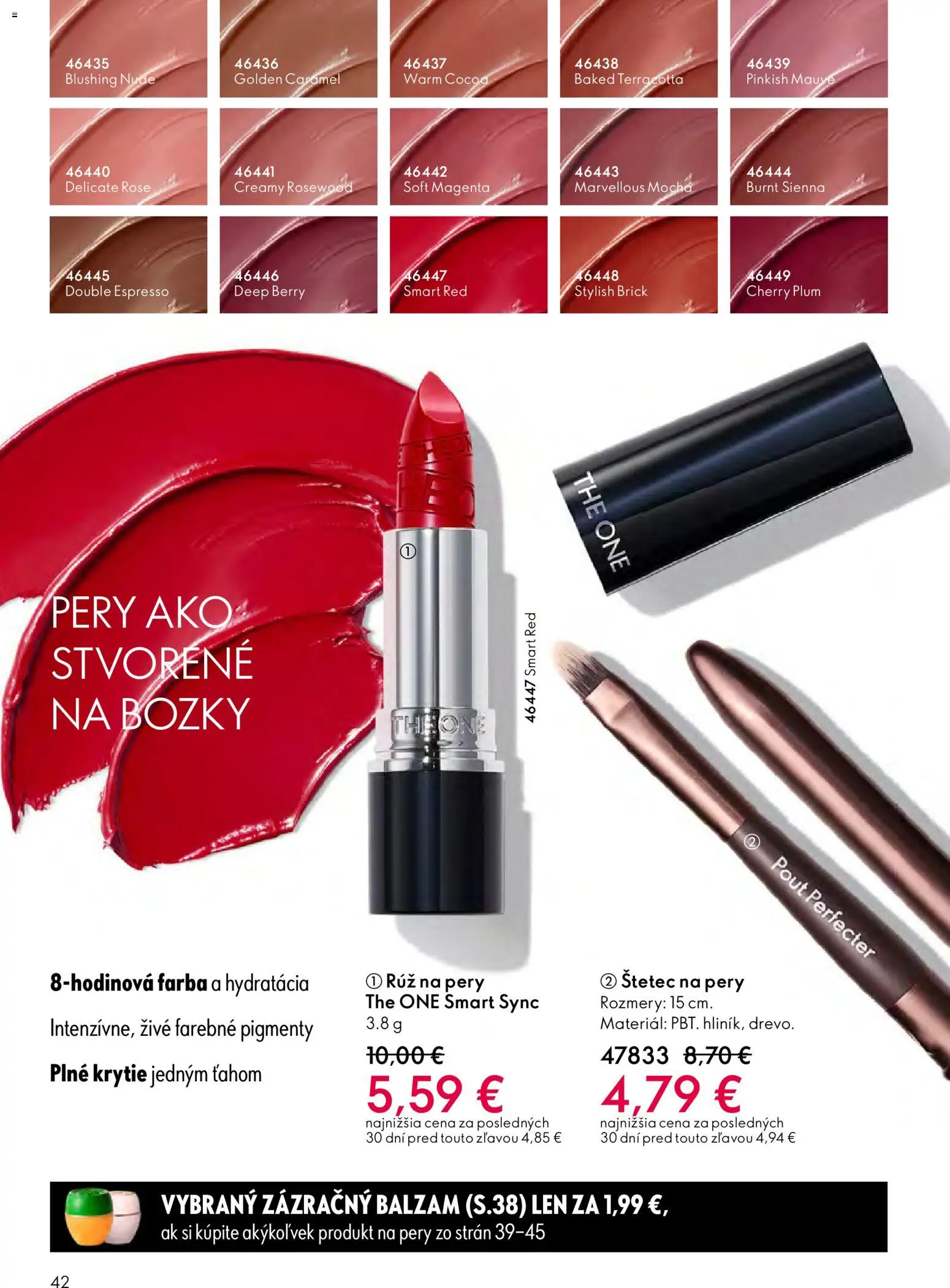 Nové Oriflame akcie – leták je platný od 11.02.2026 | Strana: 42 | Produkty: Štetec, Rúž na pery