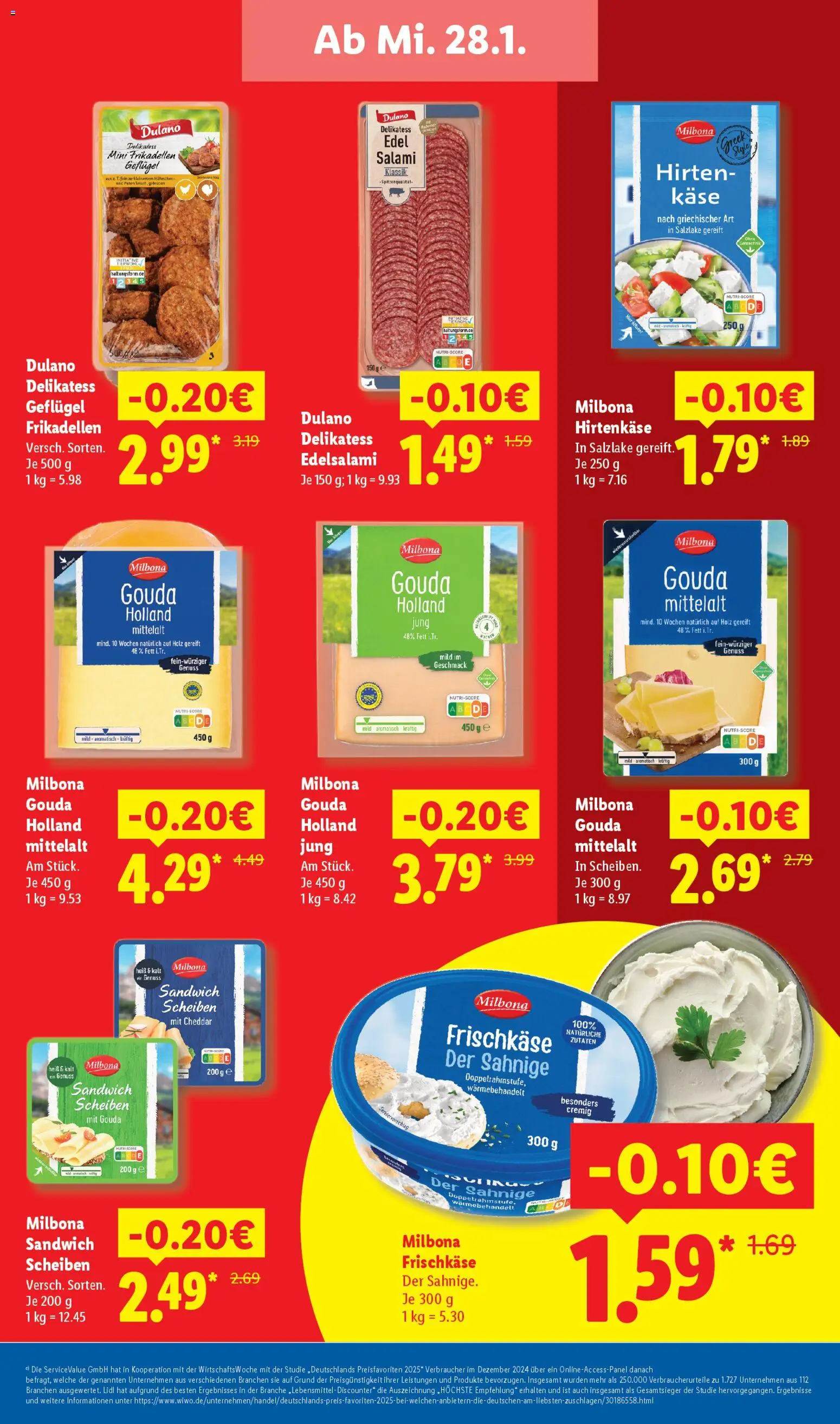 Lidl Prospekt Uffenheim – gültig ab 26.01.2026 | Seite: 7 | Produkte: Käse, Gouda, Salami, Frischkase