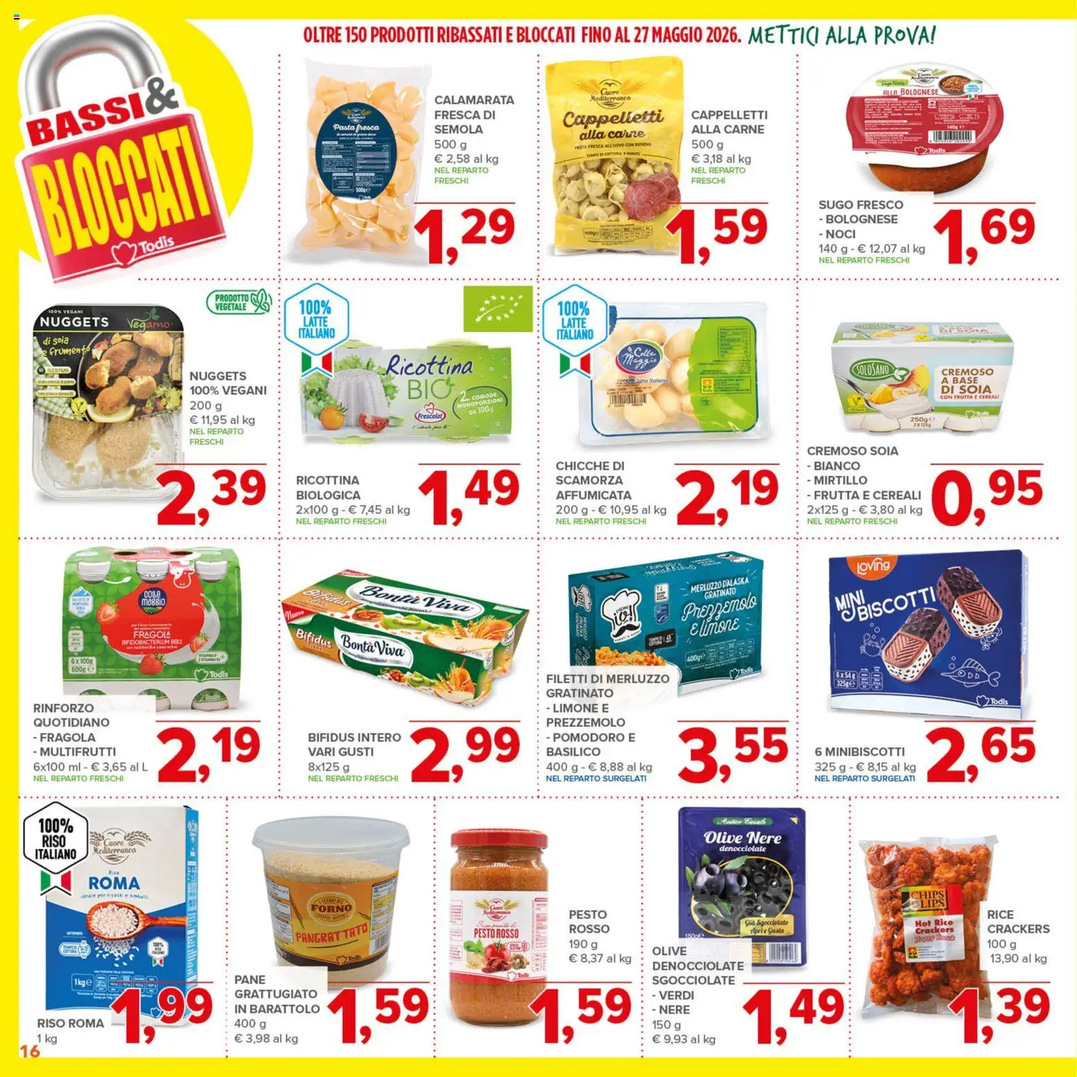 Volantino Todis del 07.04.2026 | Pagina: 16 | Prodotti: Merluzzo, Limone, Crackers, The