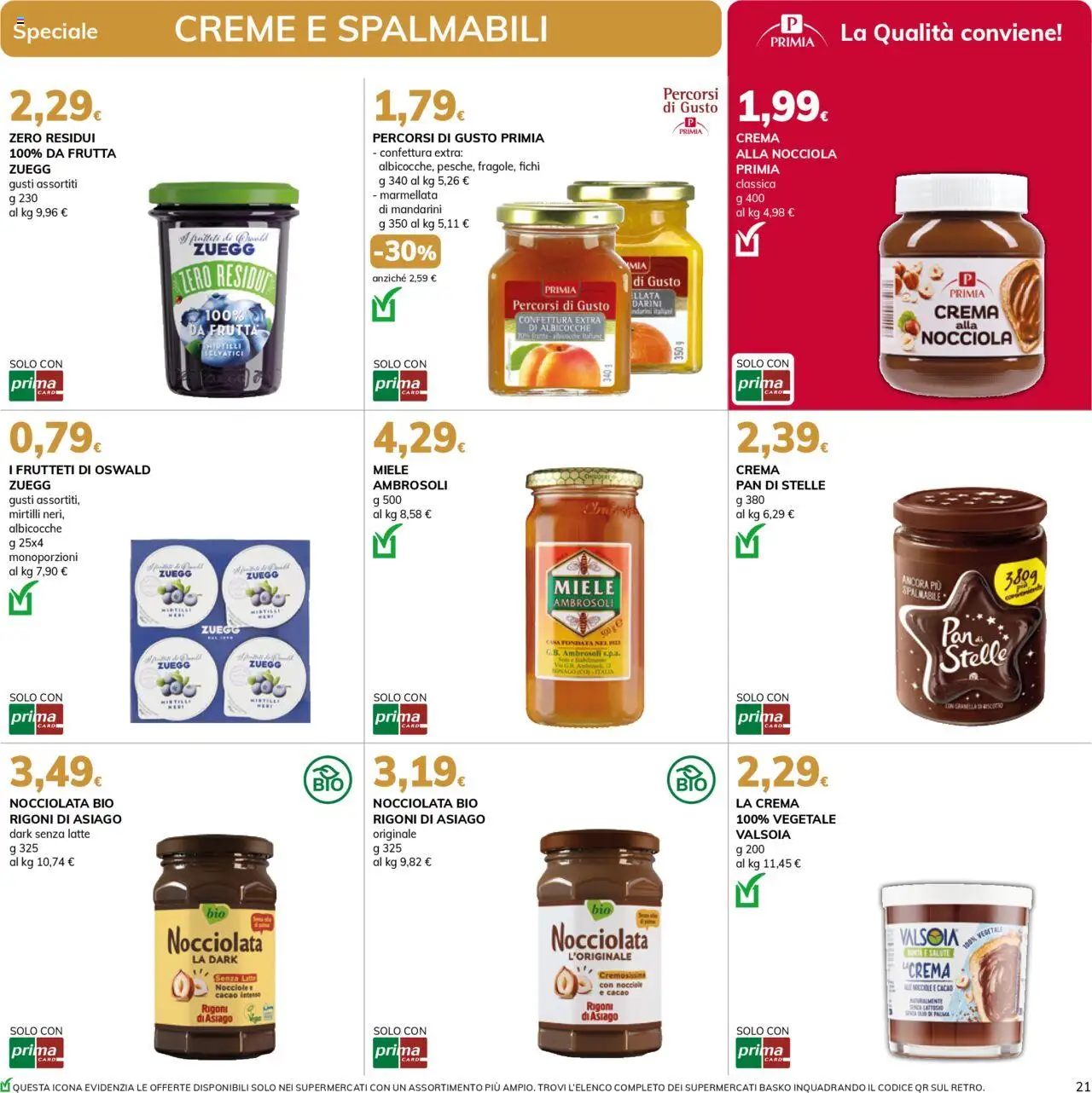 Volantino Basko del 14.10.2025 | Pagina: 21 | Prodotti: Latte, Nocciole, Albicocche, Miele