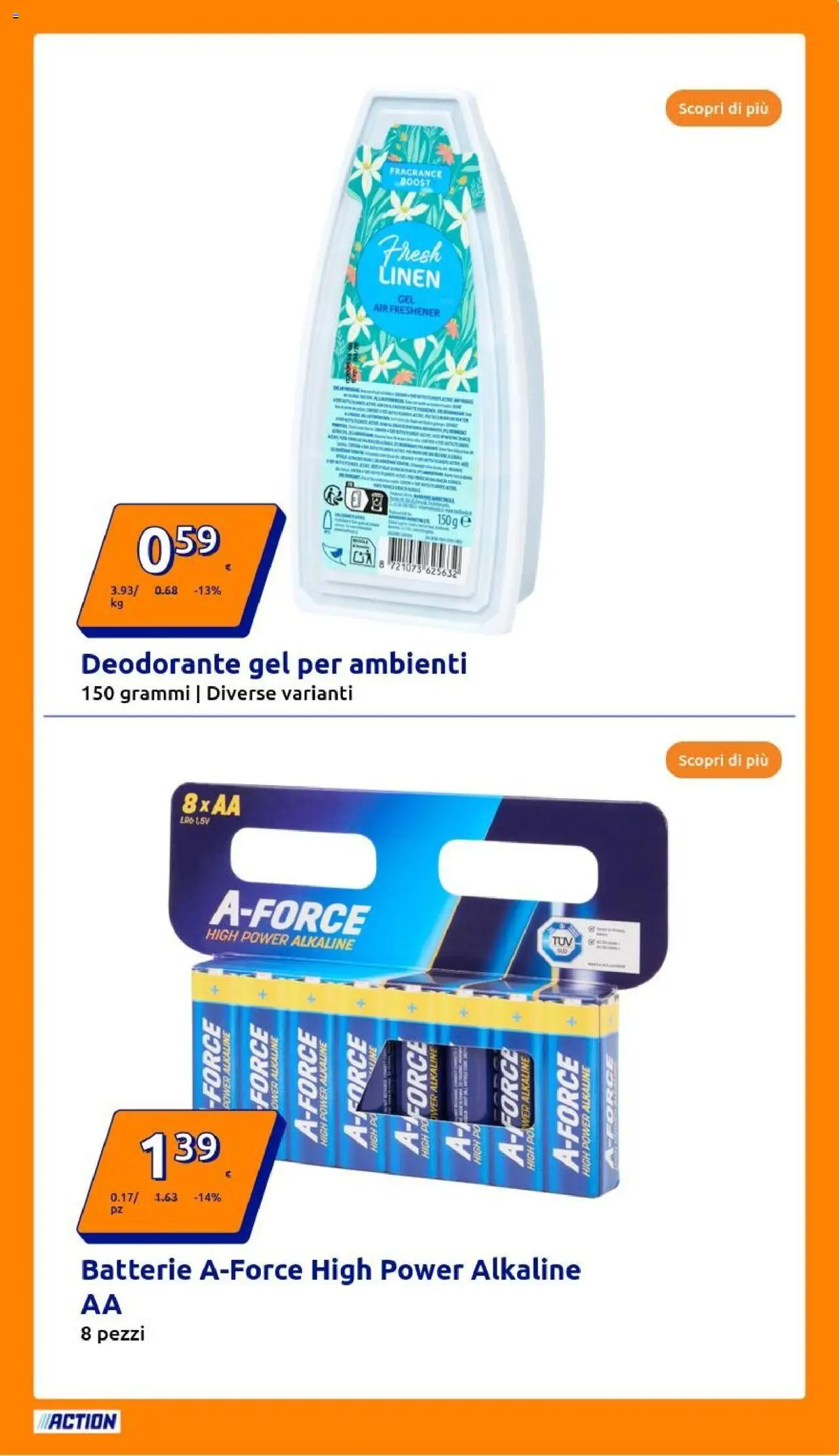 Volantino Action del 30.07.2025 | Pagina: 25 | Prodotti: Deodorante, Batterie