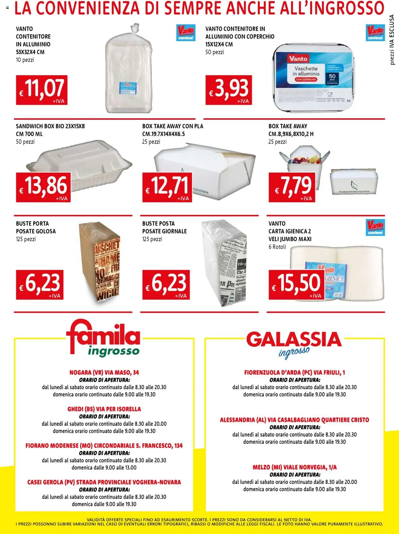 Volantino Famila del 07.08.2025 | Pagina: 8 | Prodotti: Posate, Carta igienica, Contenitore, Vaschette