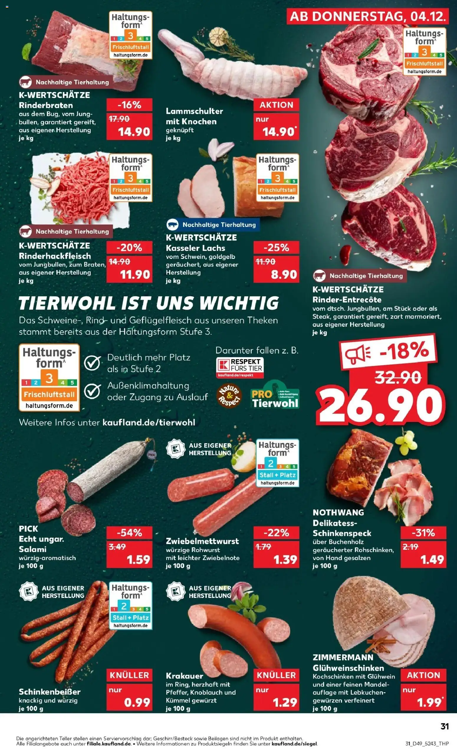 Kaufland prospekt Alzey	 – gültig ab 08.12.2025 | Seite: 31 | Produkte: Rinderbraten, Knoblauch, Salami, Steak