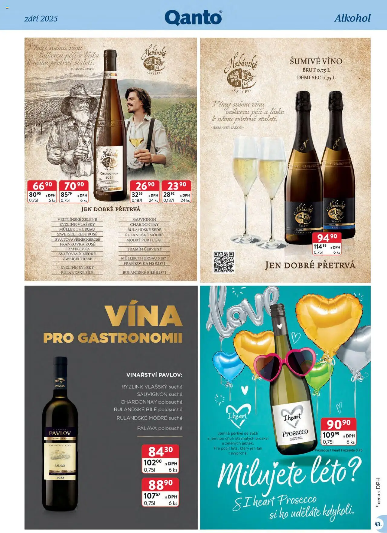 Astur & Qanto leták - Velkoobchod 09/2025 od 01.09.2025 | Strana: 43 | Produkty: Prosecco, Šumivé víno, Víno, Tramín červený