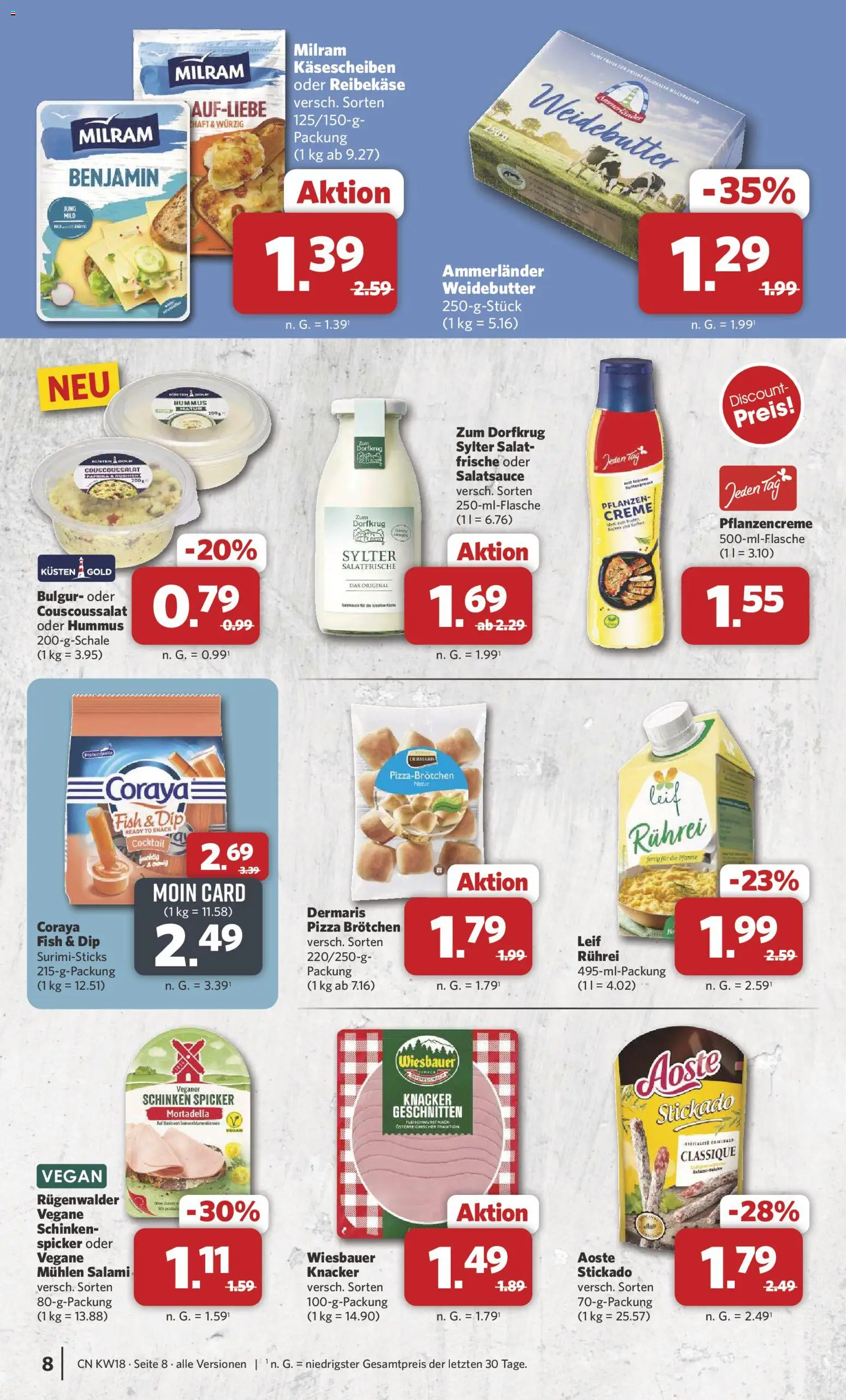 Combi Prospekt 	 – gültig ab 27.04.2026 | Seite: 8 | Produkte: Milram, Salami, Pizza, Salat