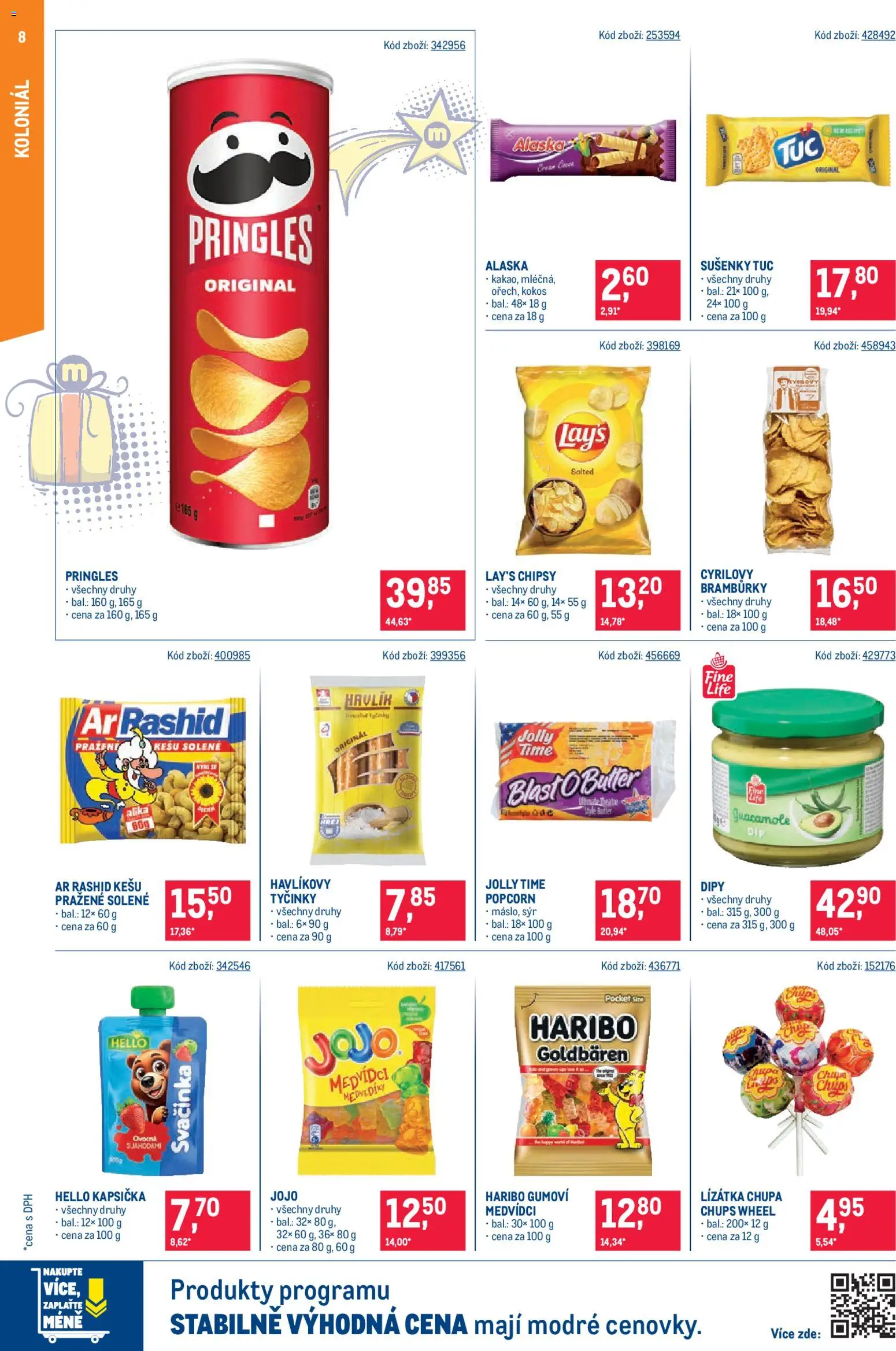 Makro leták - Maloobchod od 03.12.2025 | Strana: 8 | Produkty: Kešu, Jojo, Haribo, Chipsy