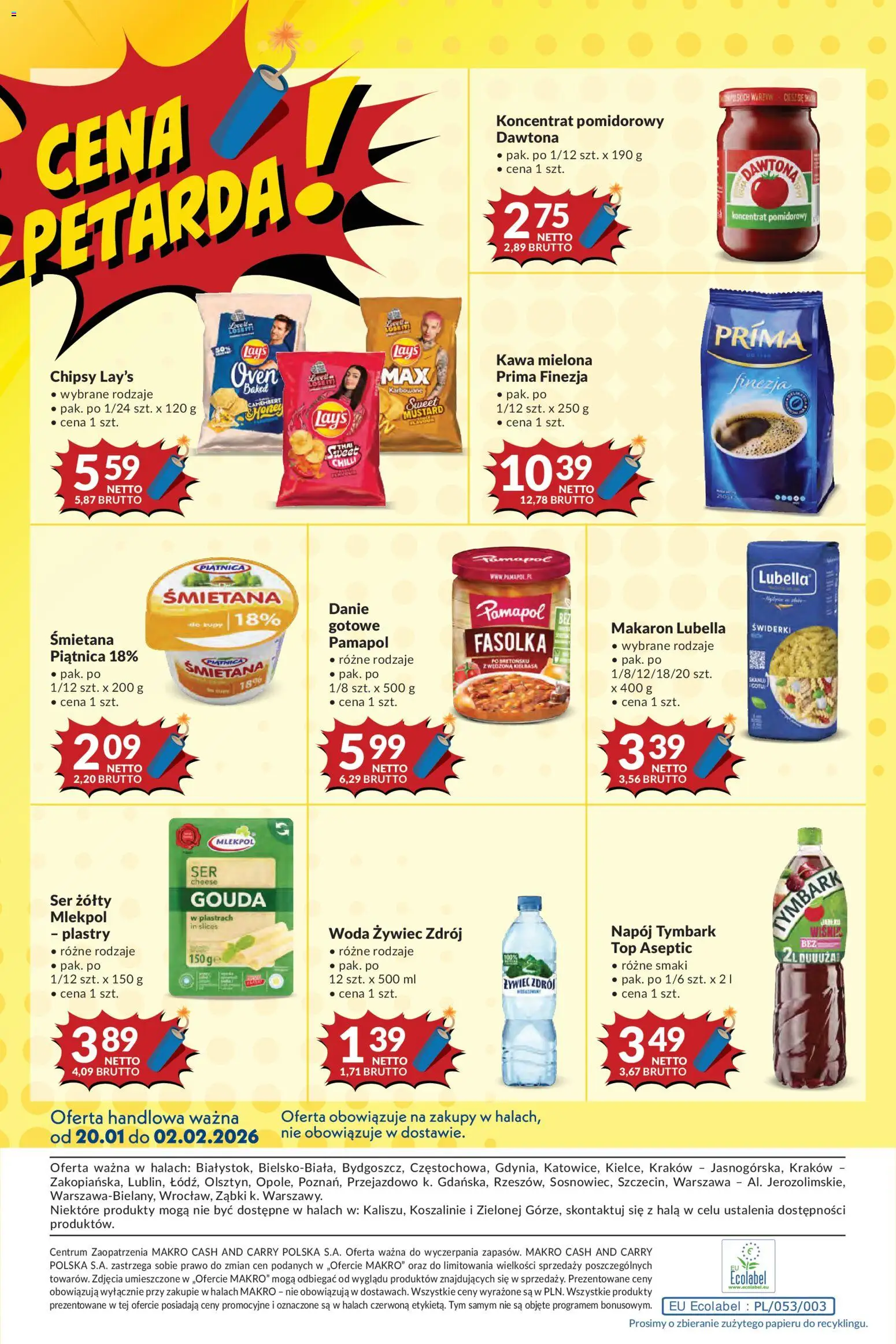 Makro Gazetka od 20.01.2026 | Strona: 24 | Produkty: Ser żółty, Koncentrat pomidorowy, Ser, Woda