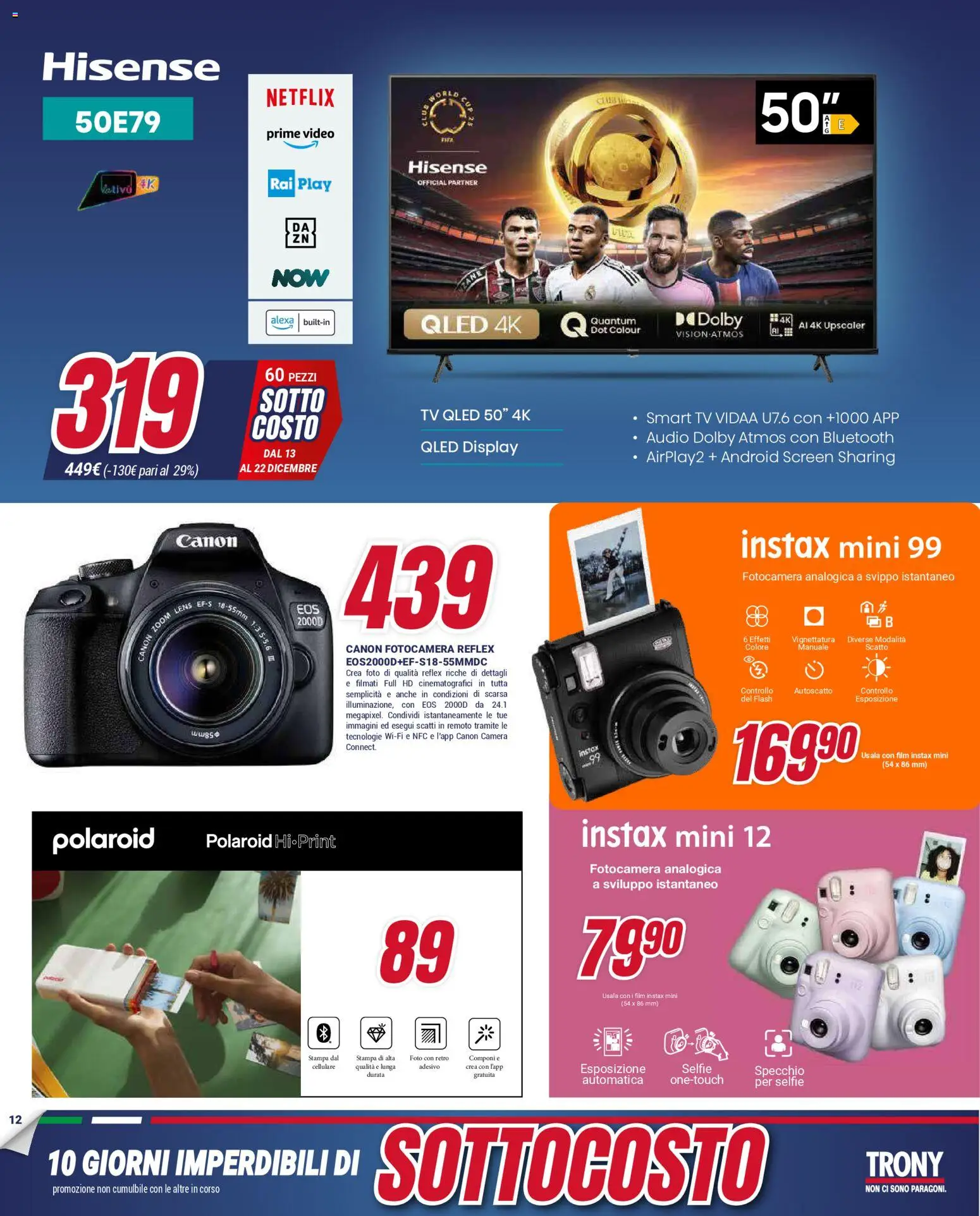Volantino Trony del 13.12.2025 | Pagina: 12 | Prodotti: TV, Audio, Fotocamera, Specchio