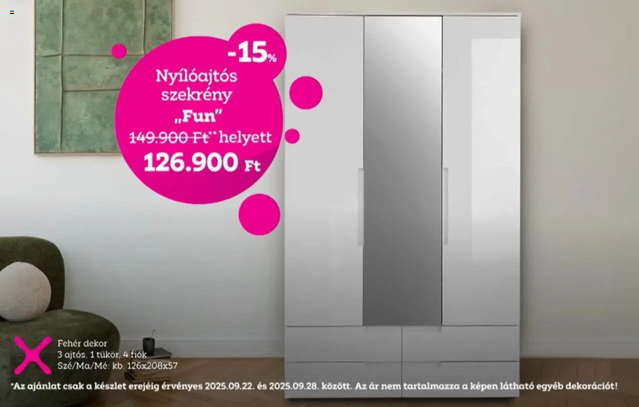 Mömax akciós ujság - amely érvényes a következő dátumtól: 22.09.2025 | Oldal: 2 | Termékek: Szekrény