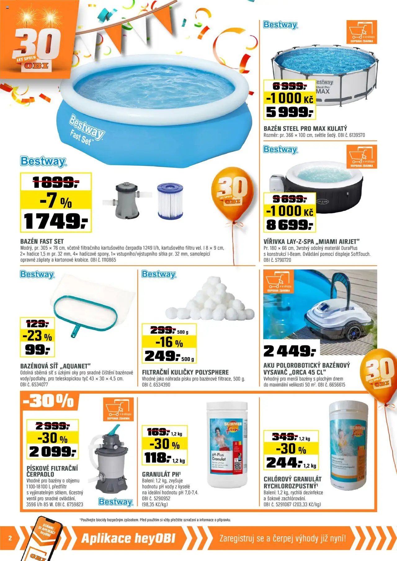 OBI leták od 01.06.2025 | Strana: 2 | Produkty: Vysavač, Bazén, Čerpadlo, Kuličky