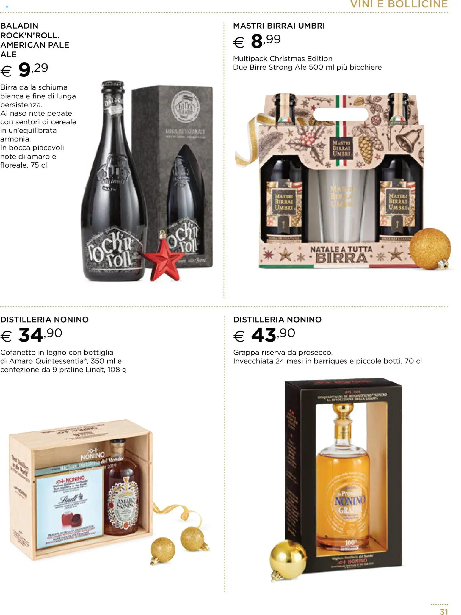 Volantino Esselunga S del 13.11.2025 | Pagina: 31 | Prodotti: Birra, Bottiglia, Grappa, Amaro