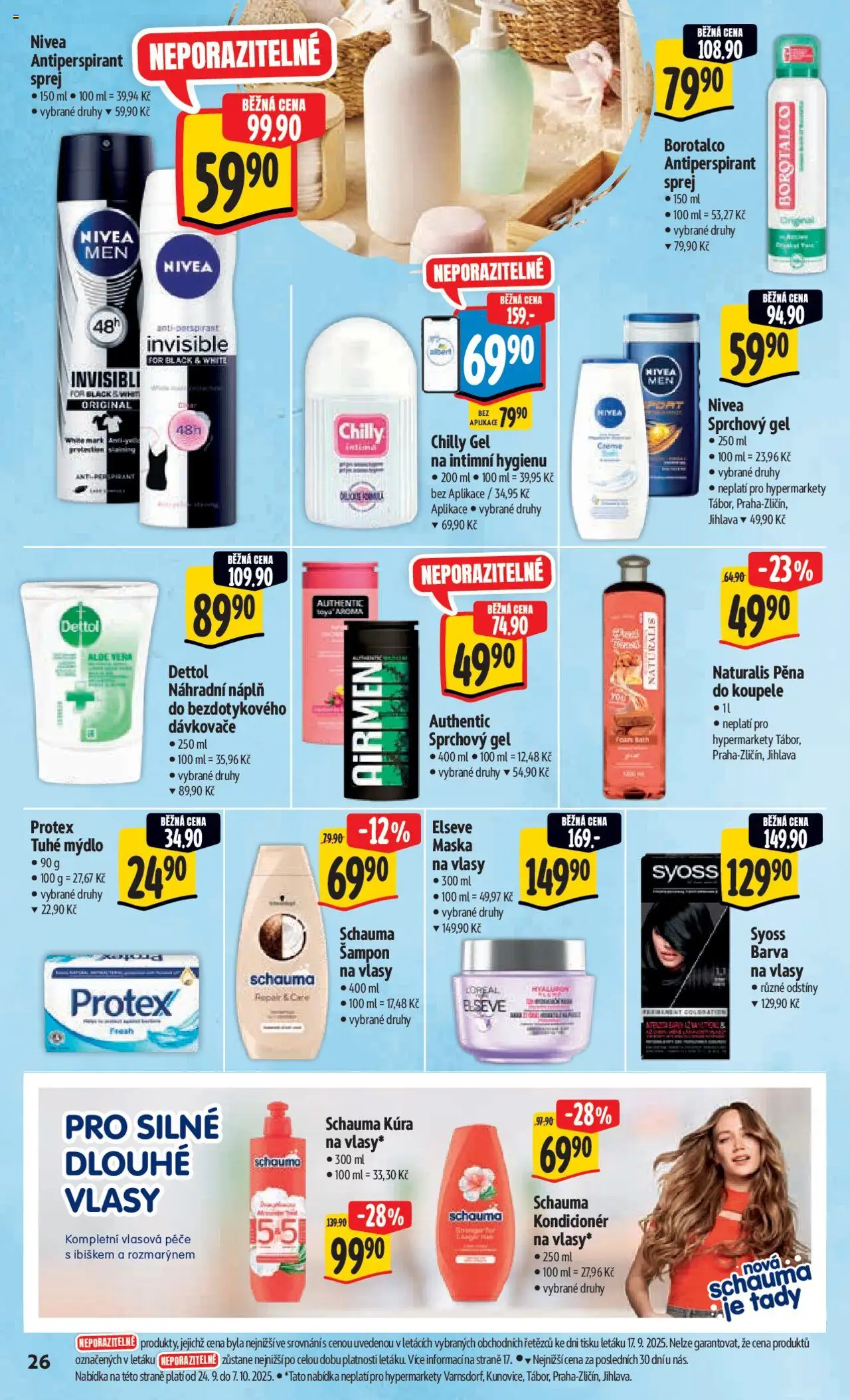 Albert leták - Hypermarket od 24.09.2025 | Strana: 34 | Produkty: Syoss, Nivea, Dettol, Šampon
