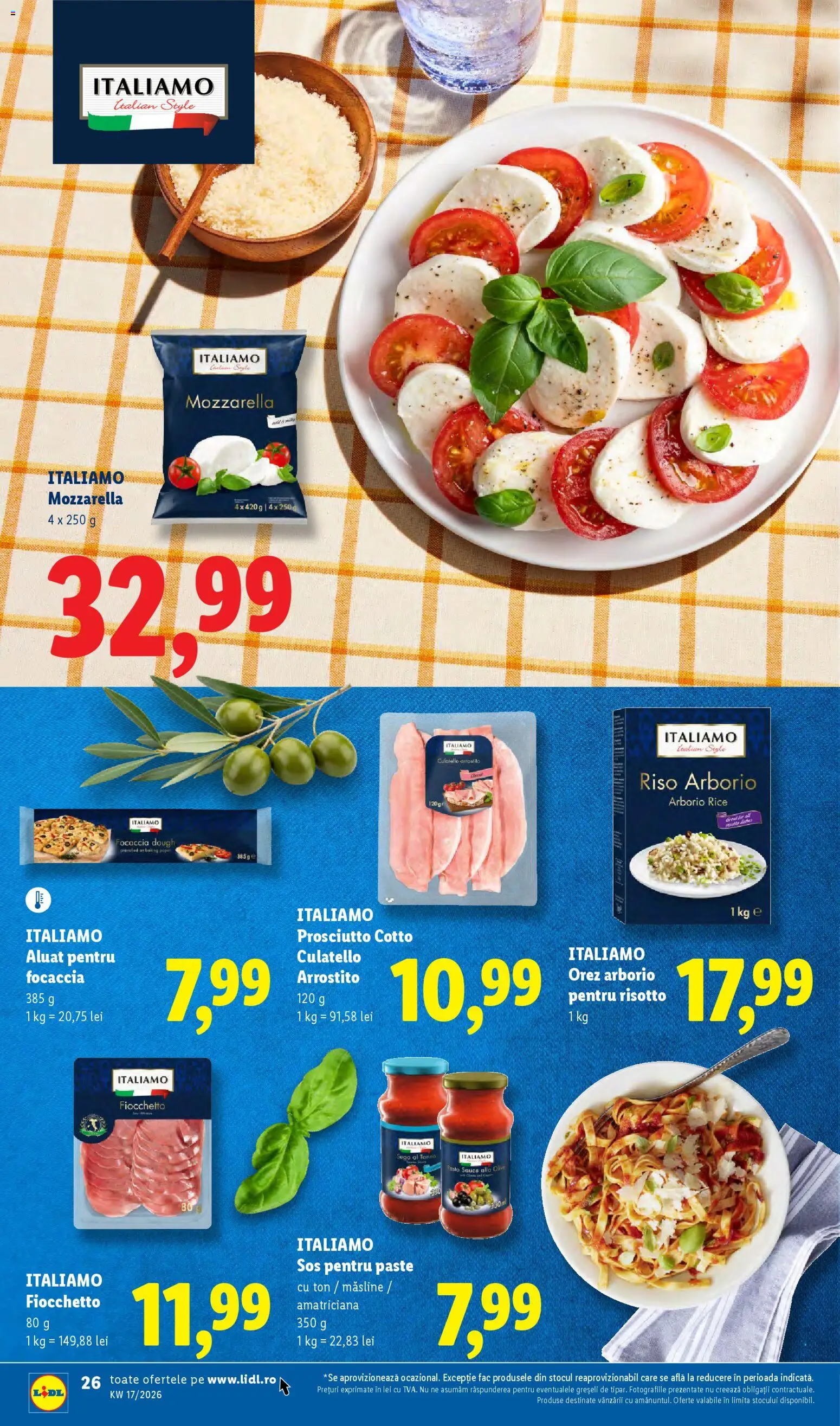 Noul catalog Lidl – valabil de la 20.04.2026 | Pagină: 26 | Produse: Aluat, Mozzarella, Kanca, Sos