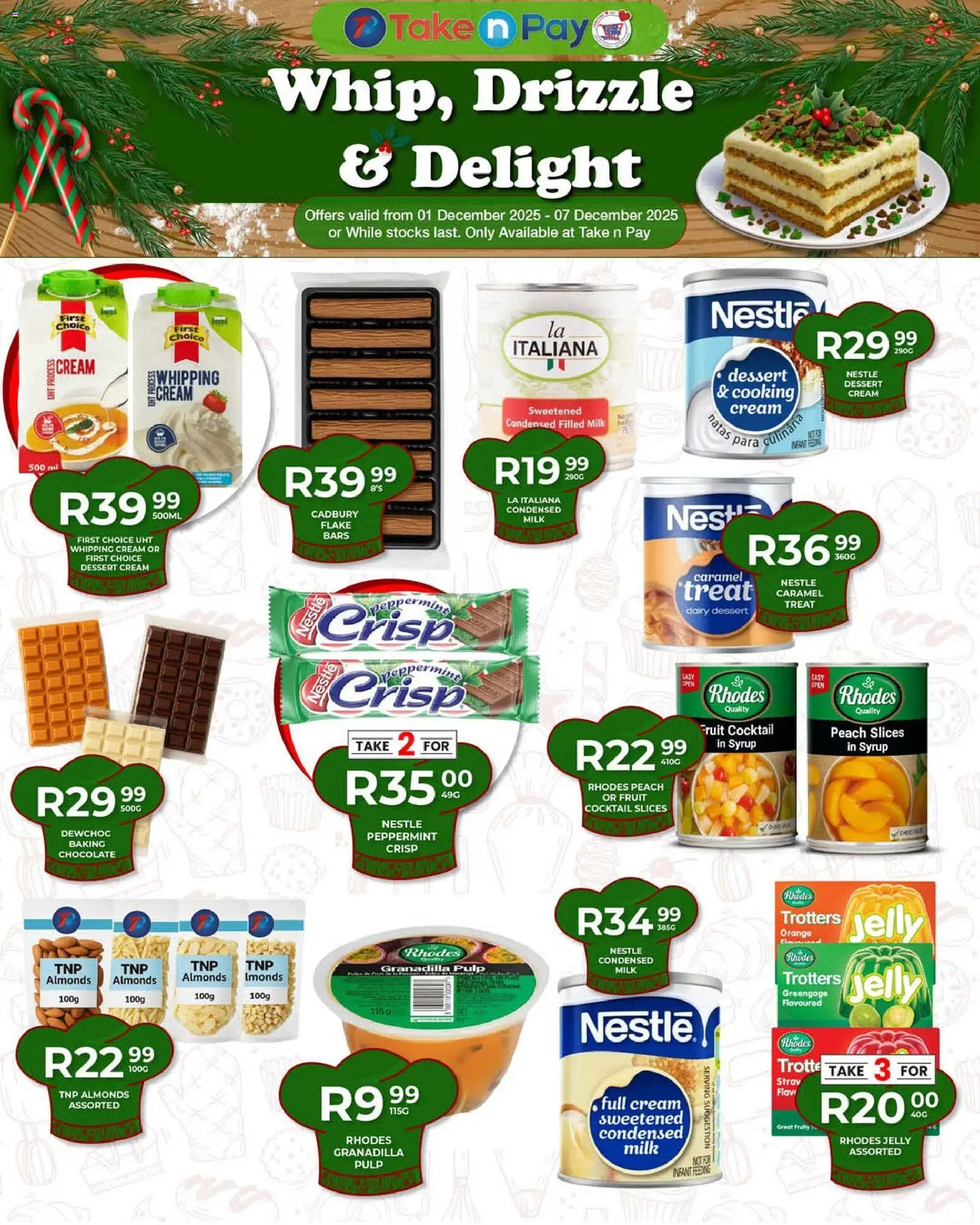New Take n Pay catalogue – valid from 01.12.2025 | Page: 8 | Products: Milk, Fruit, Peach, Caramel