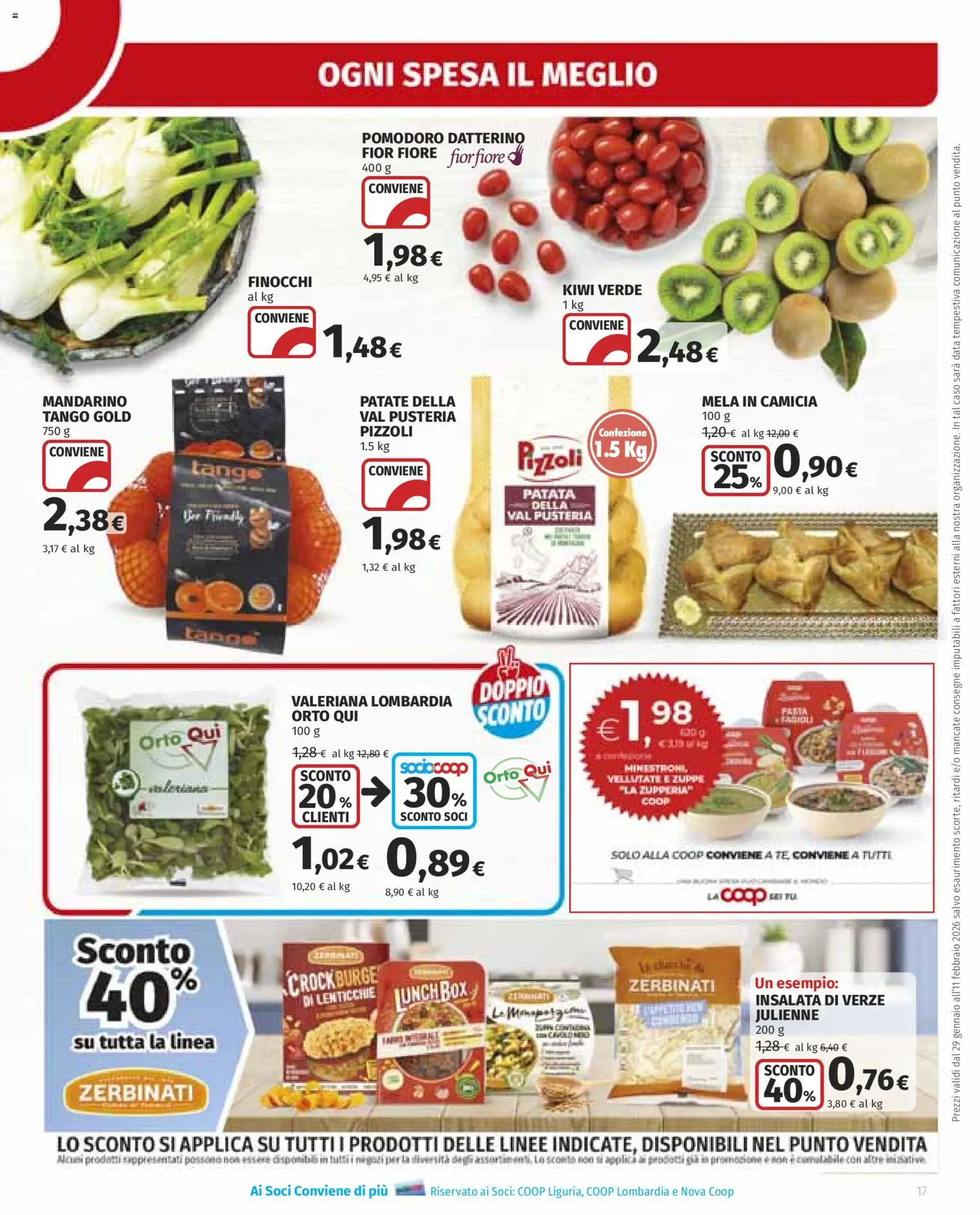 Volantino Ipercoop del 29.01.2026 | Pagina: 17 | Prodotti: Patate, Pomodoro, Data, Finocchi