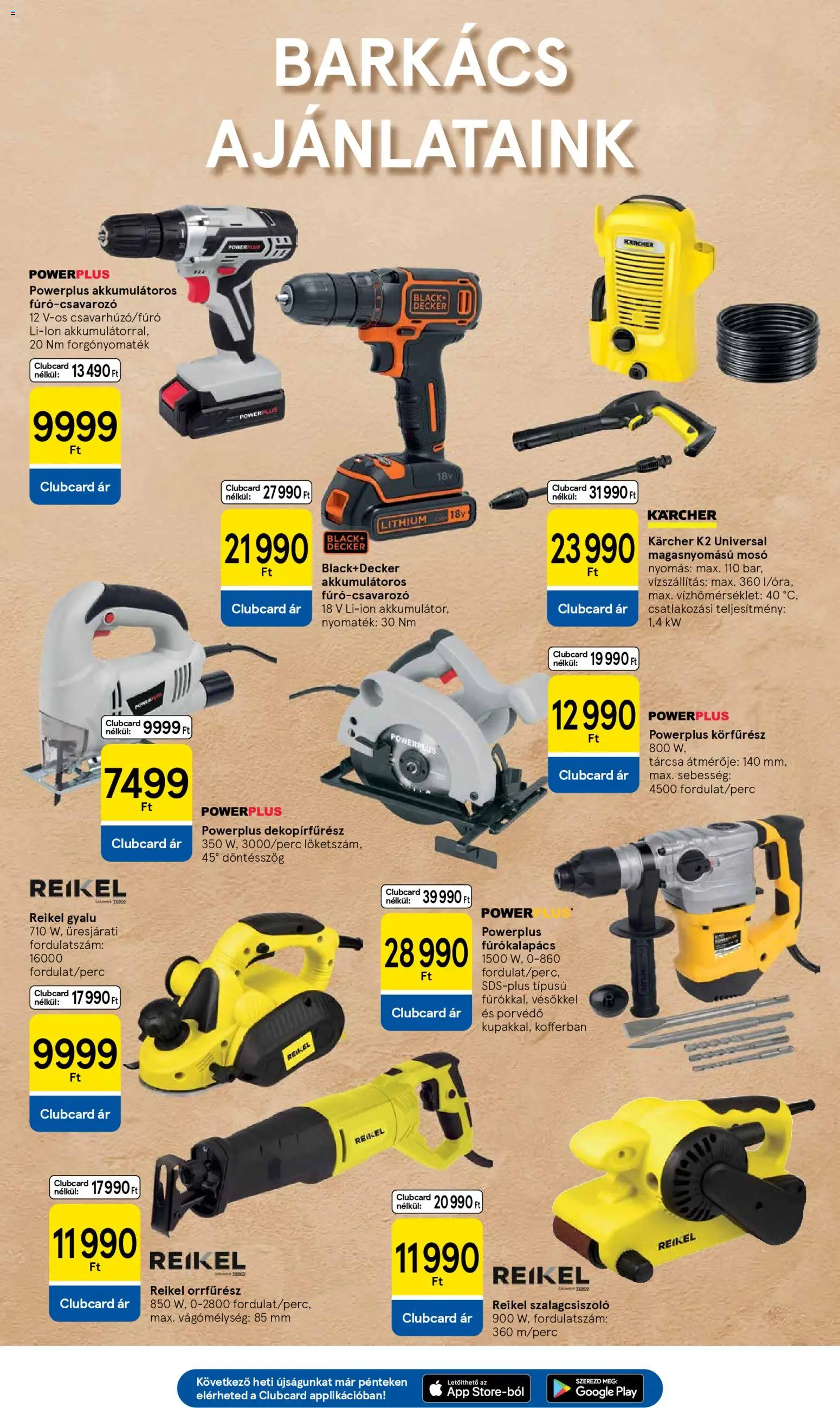 Tesco akciós ujság - amely érvényes a következő dátumtól: 12.03.2026 | Oldal: 35 | Termékek: Fúrókalapács, Körfűrész, Dekopírfűrész, Magasnyomású mosó
