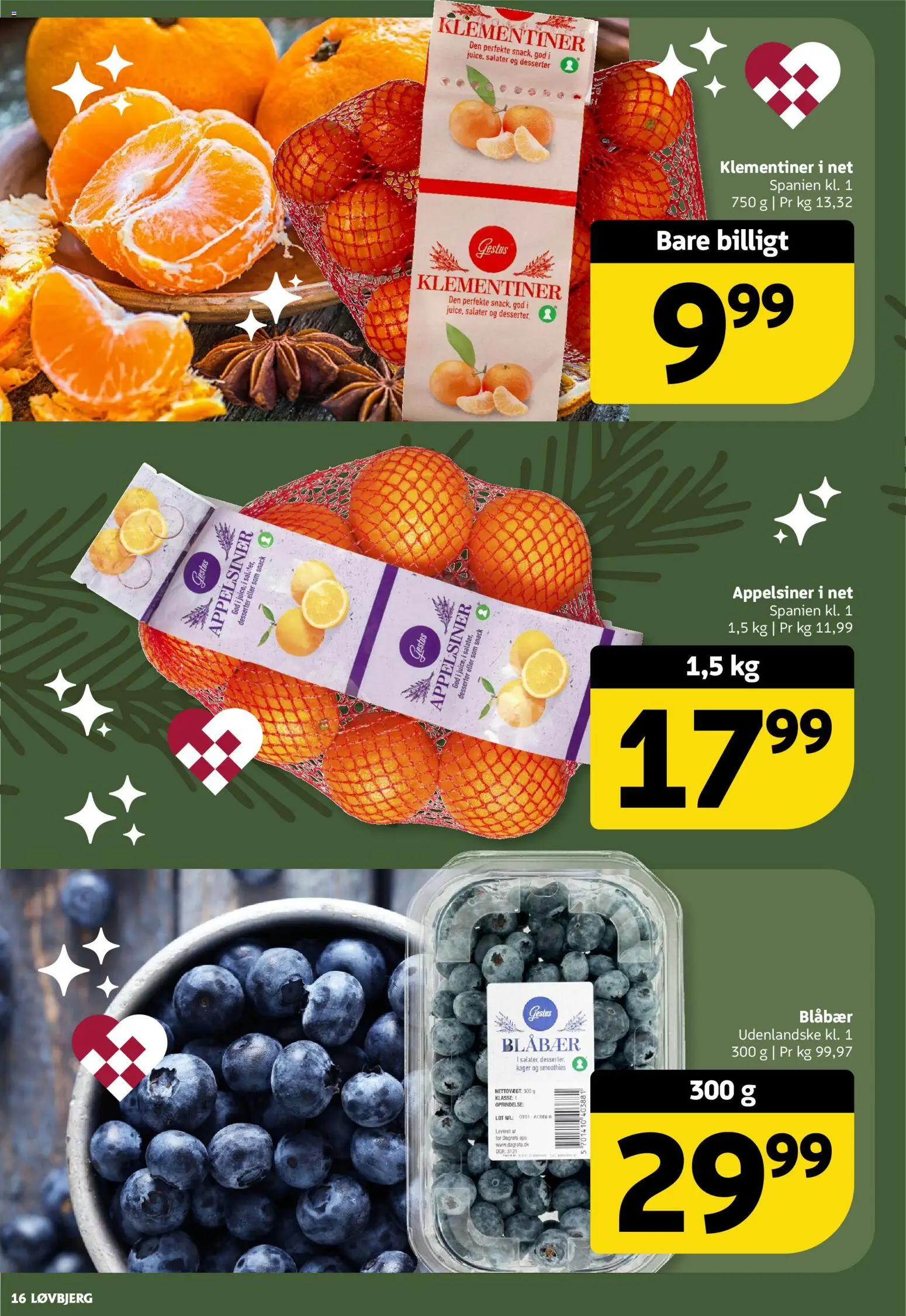 Løvbjerg tilbudsavis – gyldig fra 12.12.2025 | Side: 18 | Produkter: Blåbær, Appelsiner, Kager, Søm