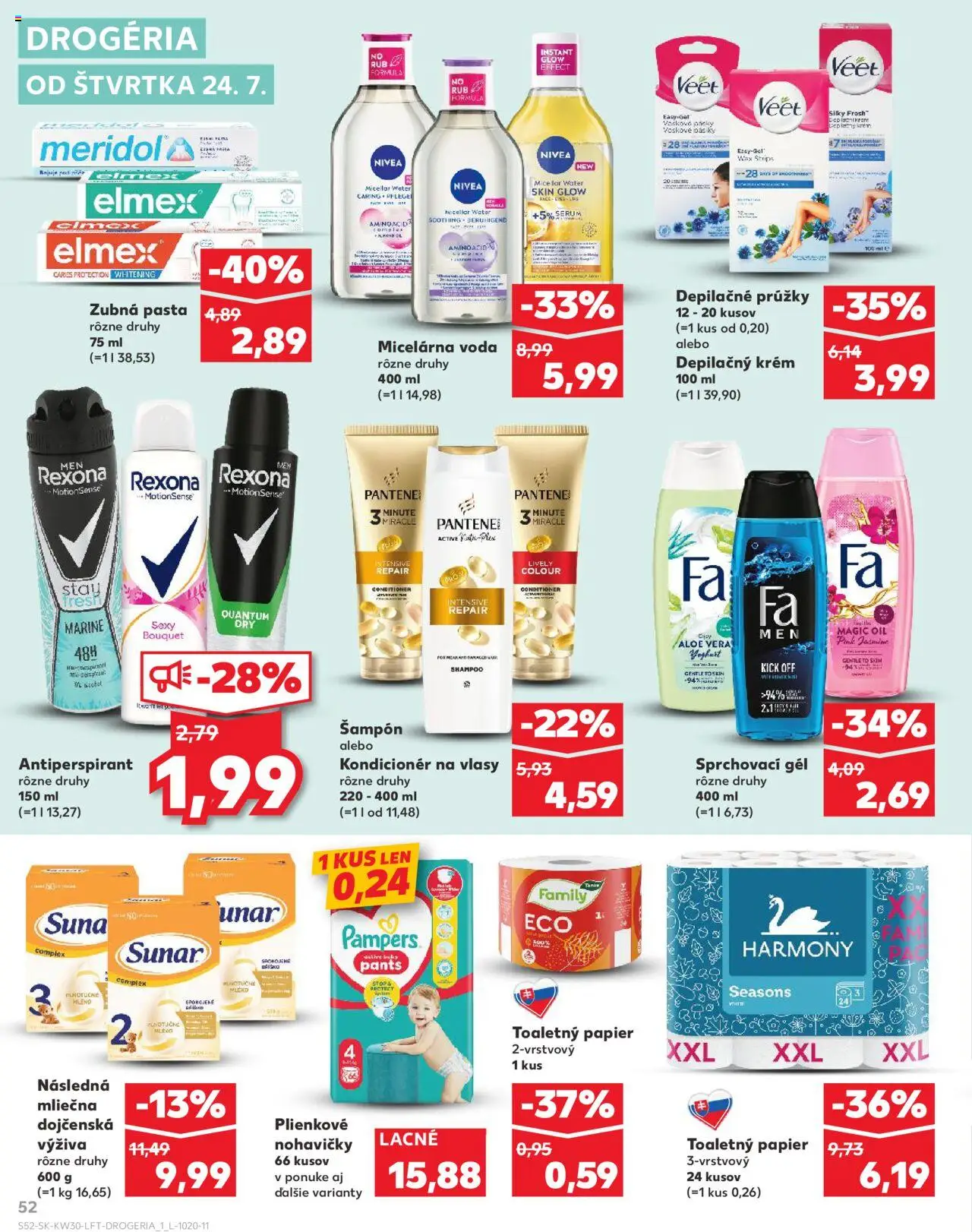 Kaufland Žilina │ platný od 24.07.2025 | Strana: 52 | Produkty: Pás, Kondicionér, Sunar