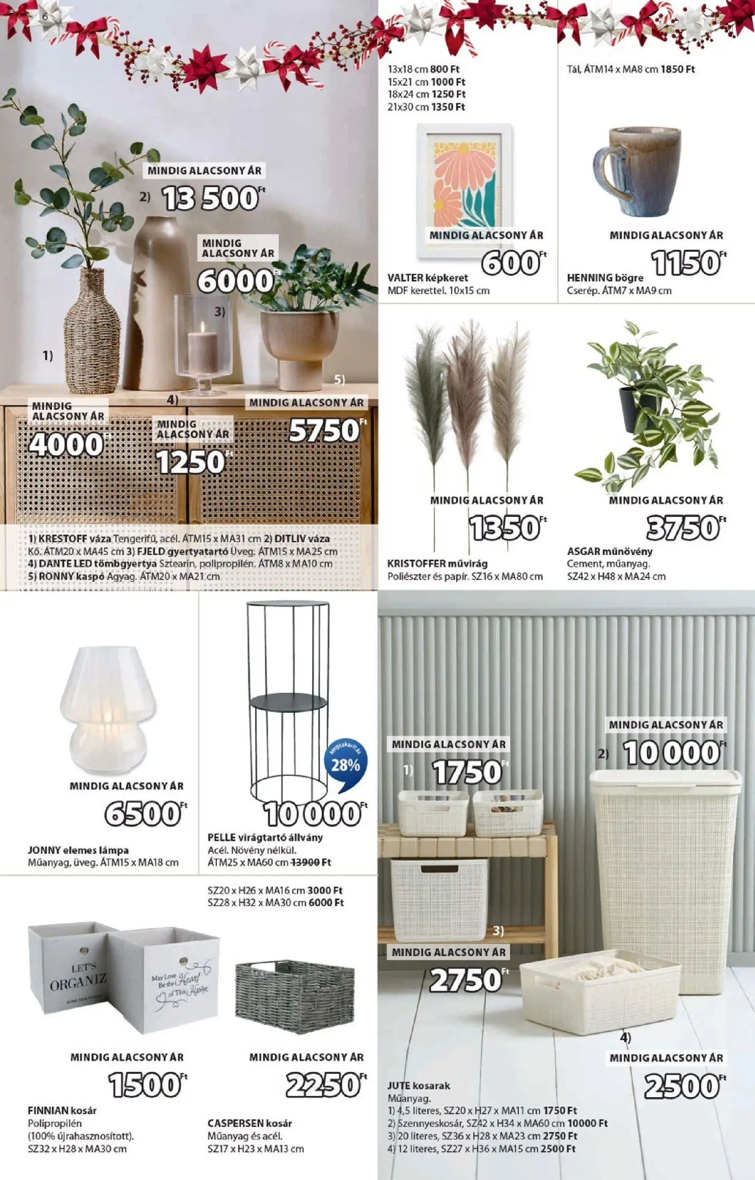 JYSK akciós ujság - amely érvényes a következő dátumtól: 12.11.2025 | Oldal: 6 | Termékek: Bögre, Művirág, Kaspó, Gyertyatartó