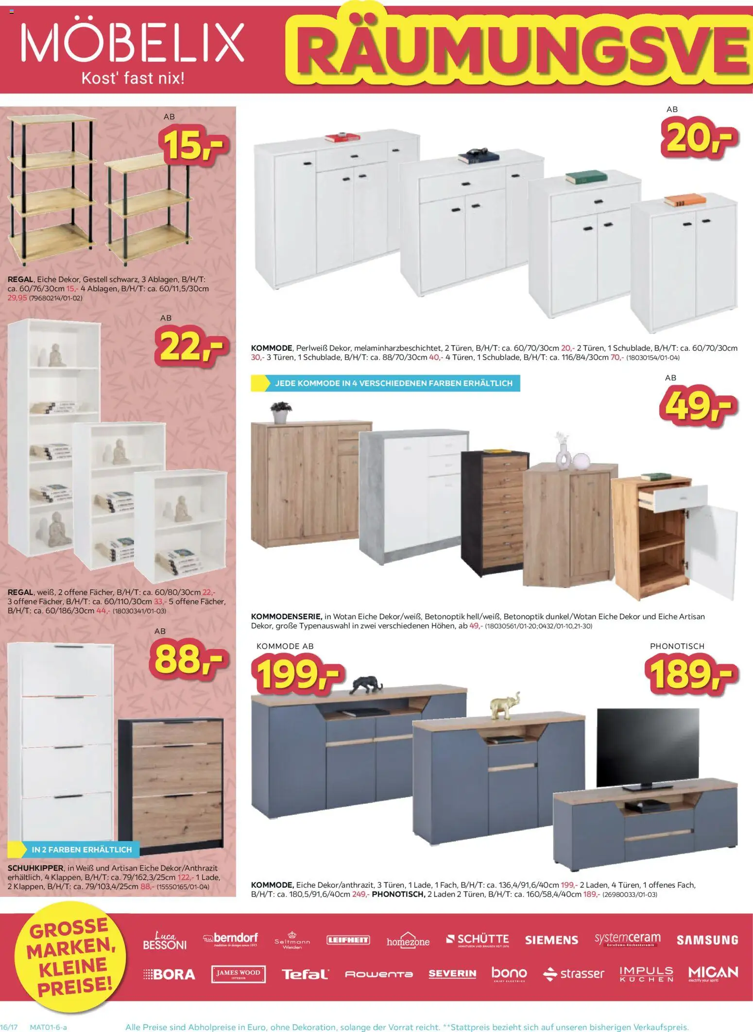Möbelix Räumungs-Verkauf gültig ab 22.12.2025 | Seite: 16 | Produkte: Kommode, Samsung