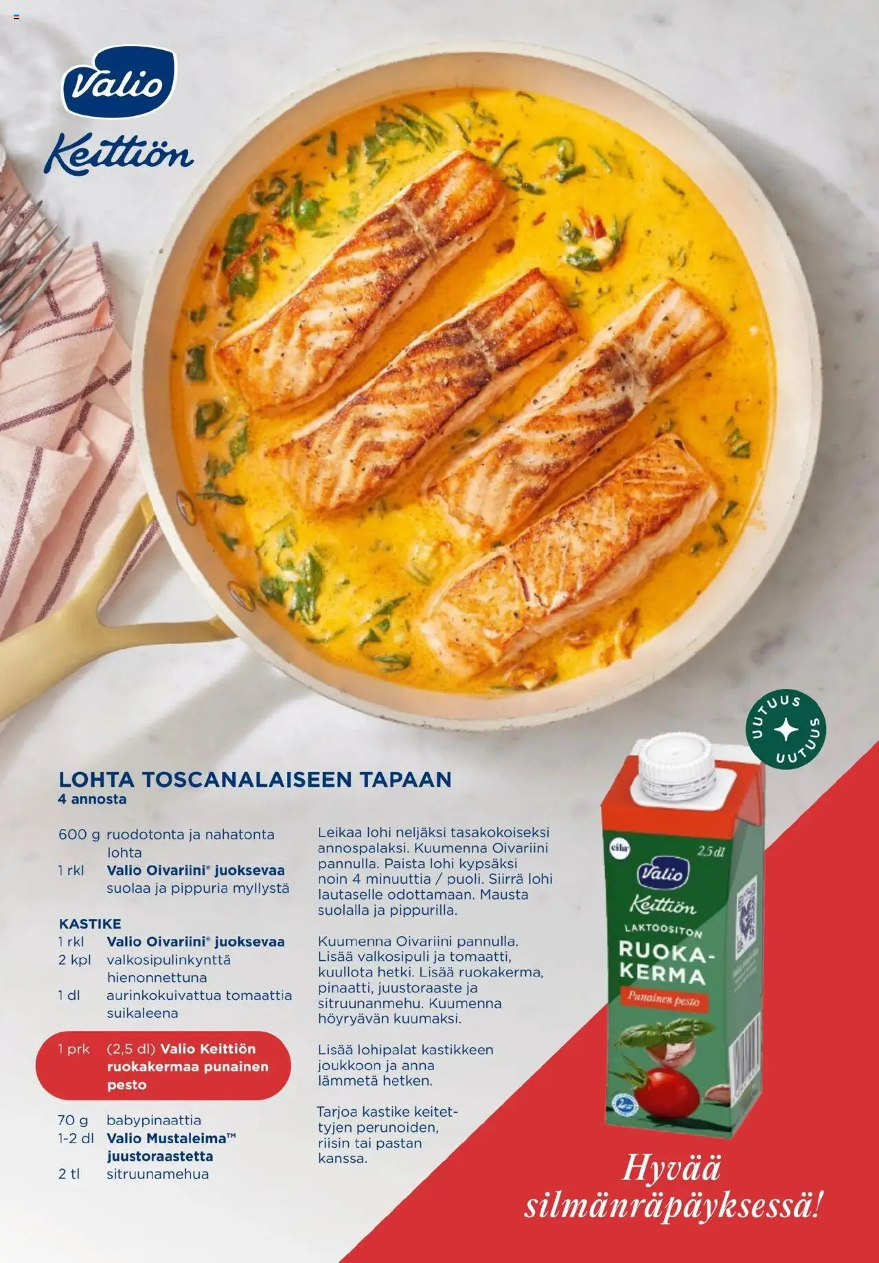 K-Market - K-Ruoka – voimassa 01.10.2025 alkaen | Sivu: 20 | Tuotteet: Lohi, Valkosipuli, Juustoraaste, Kerma