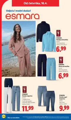 ESMARA Ženske traperice, Komad, 'Straight fit' kroj, visoki udio pamuka i elastansko vlakno (LYCRA®), veličine: 34-46* - Pregled kataloga iz trgovine Lidl, vrijedi od 13.04.2026 | Stranica: 46