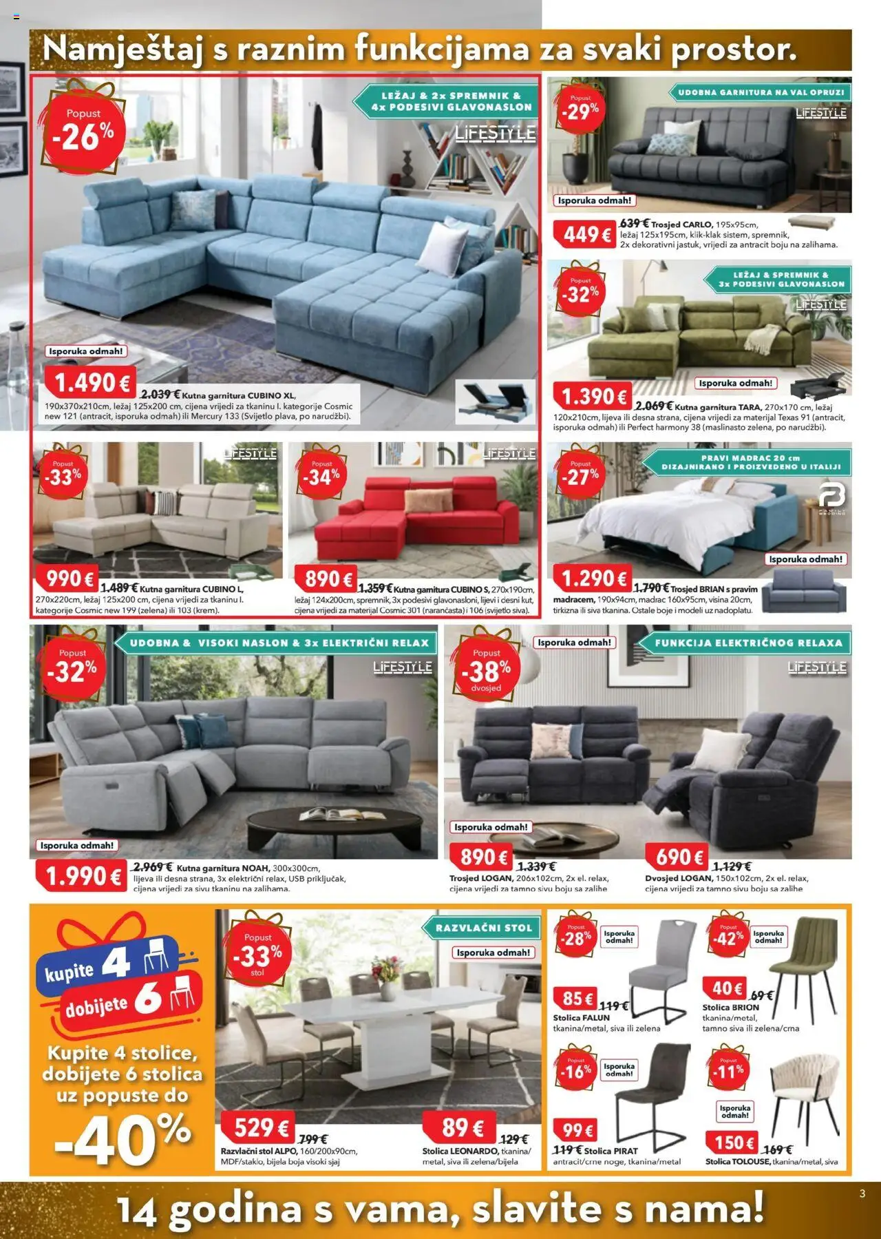 Harvey Norman katalog | vrijedi od 02.10.2025 | Stranica: 3 | Proizvodi: Trosjed, Stol, Stolica, USB