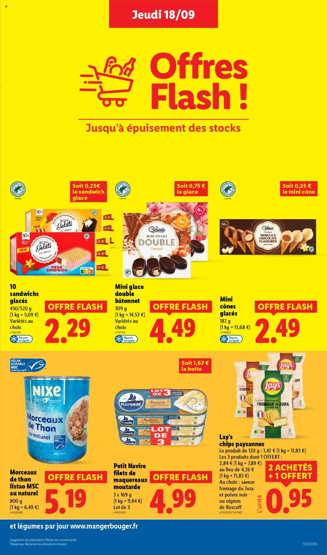  | Page: 15 | Produits: Pêche, Sandwich, Fromage, Moutarde