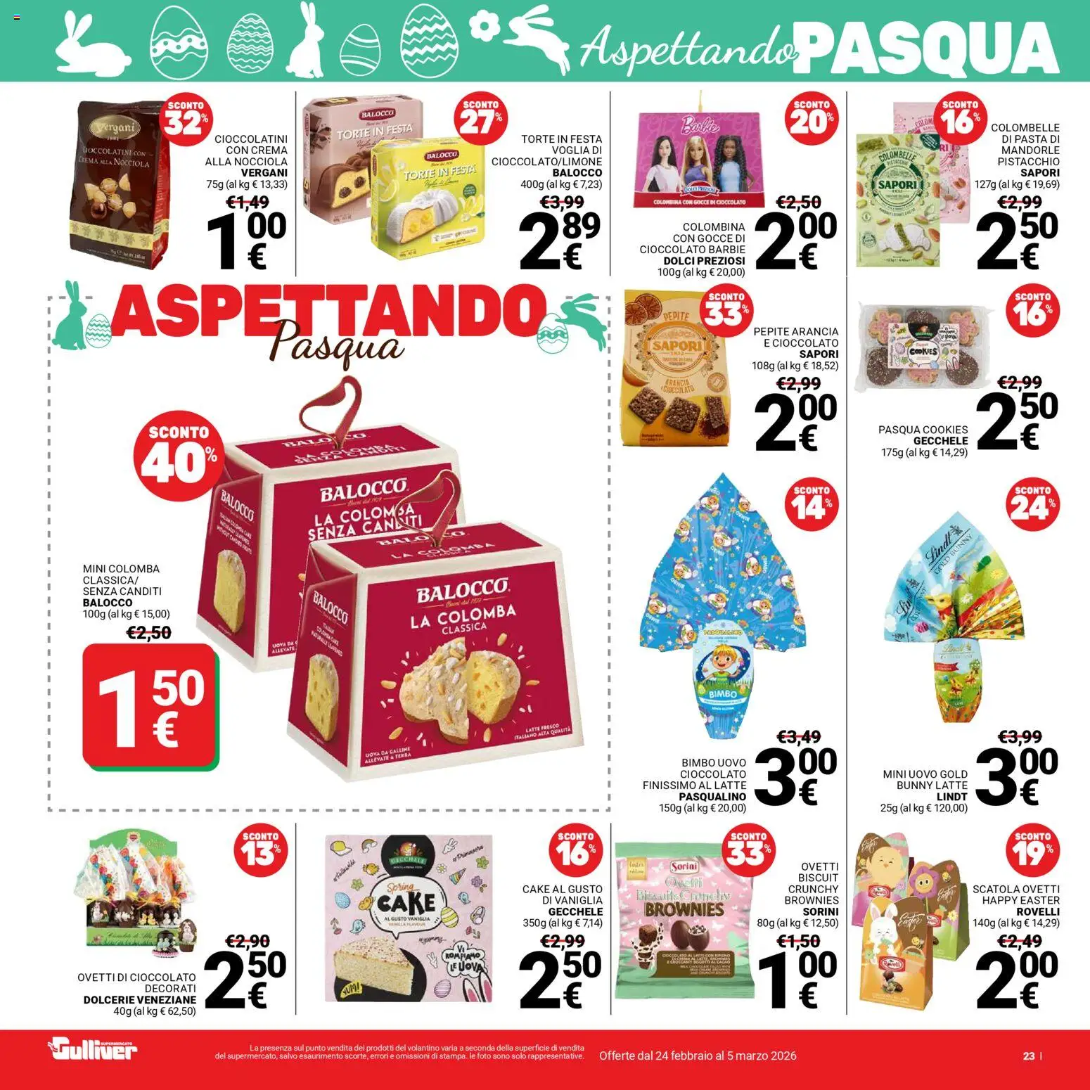 Volantino Gulliver del 24.02.2026 | Pagina: 23 | Prodotti: Crema, Cioccolato, Arancia, Cioccolatini
