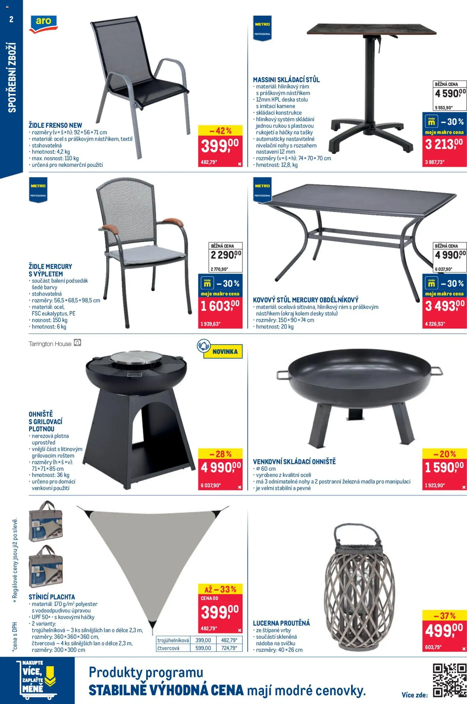 Makro leták - Nepotravinové zboží od 22.04.2026 | Strana: 2 | Produkty: Podsedák, Stůl, Desky, Stínící plachta