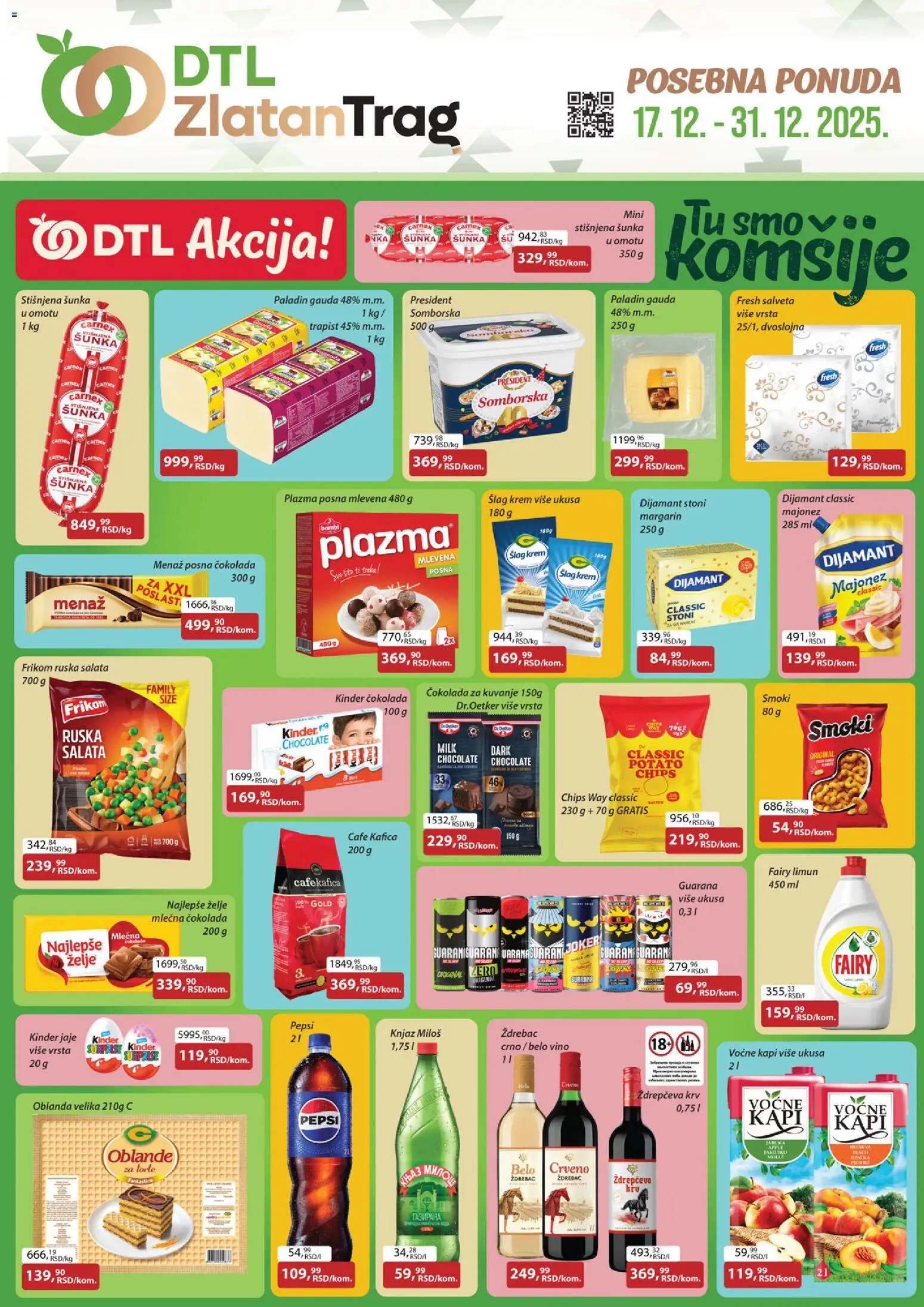 Zlatan Trag katalog - važi od 17.12.2025 | Strana: 1 | Proizvode: Majonez, Sto, Belo vino, Šunka