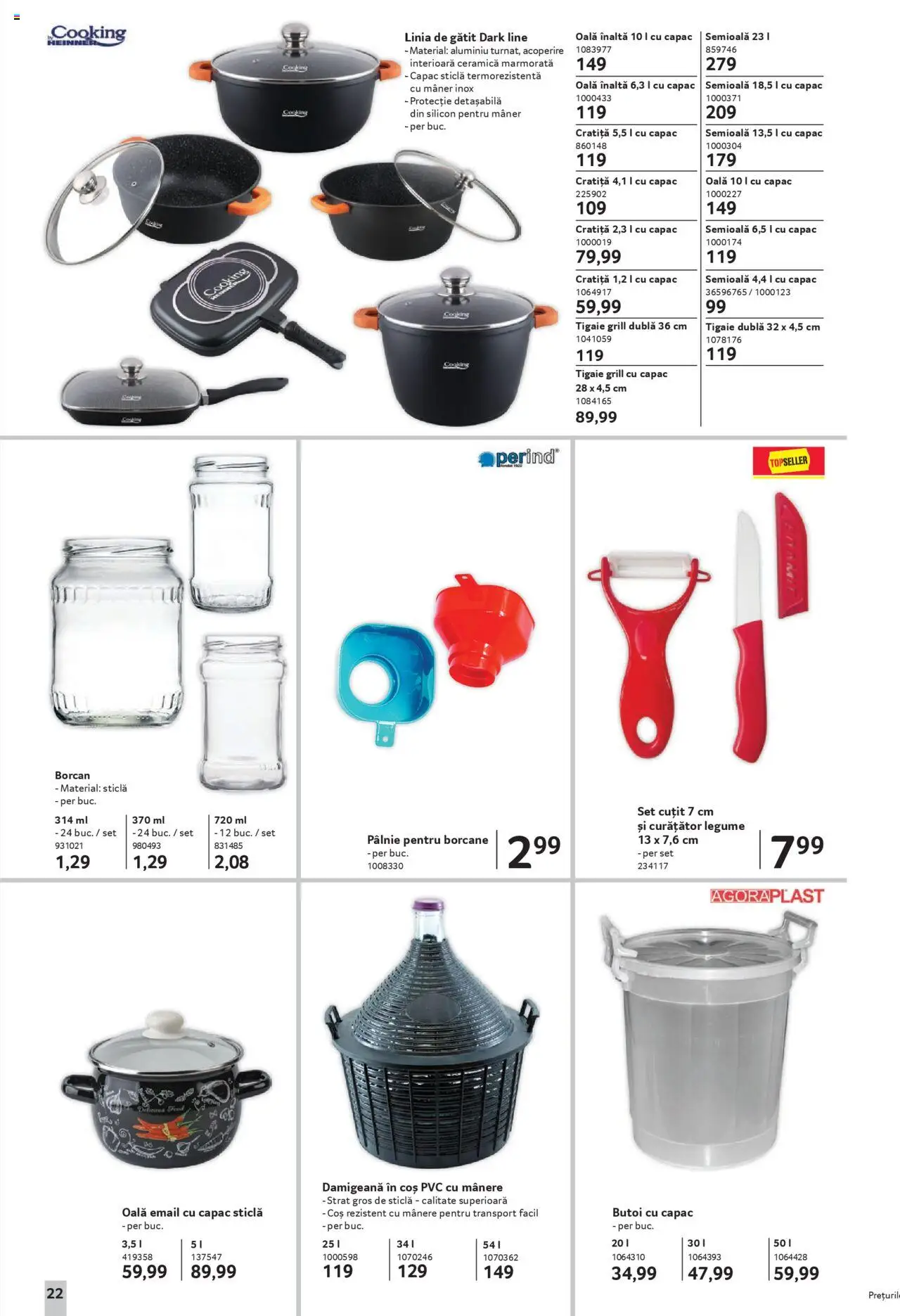 Catalog Selgros - Sibiu – valabil de la 22.08.2025 | Pagină: 22 | Produse: Tigaie, Oală, Coș, Mâner