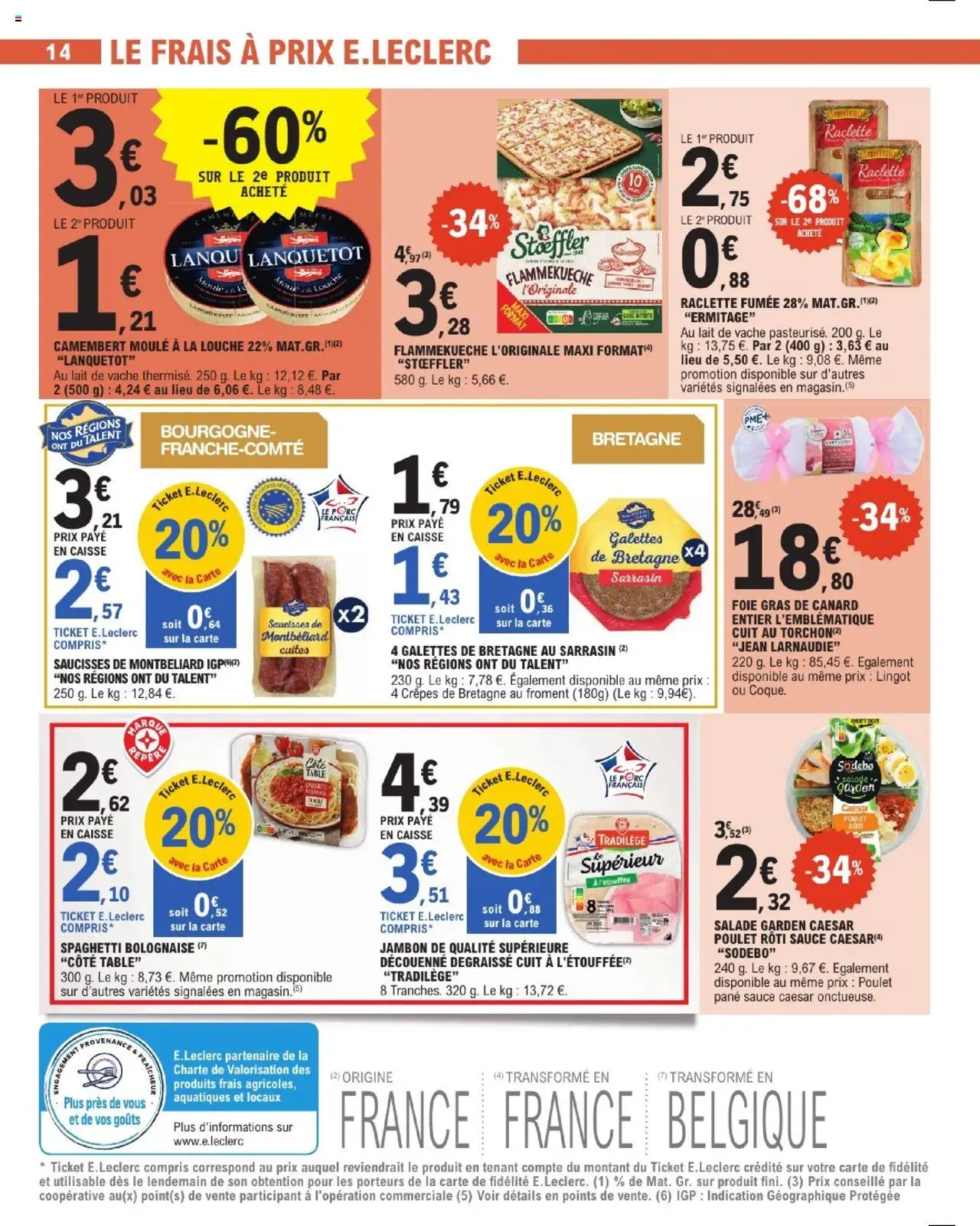 {H1} | Page: 14 | Produits: Salade, Gras de canard entier, Foie gras de canard entier, Raclette