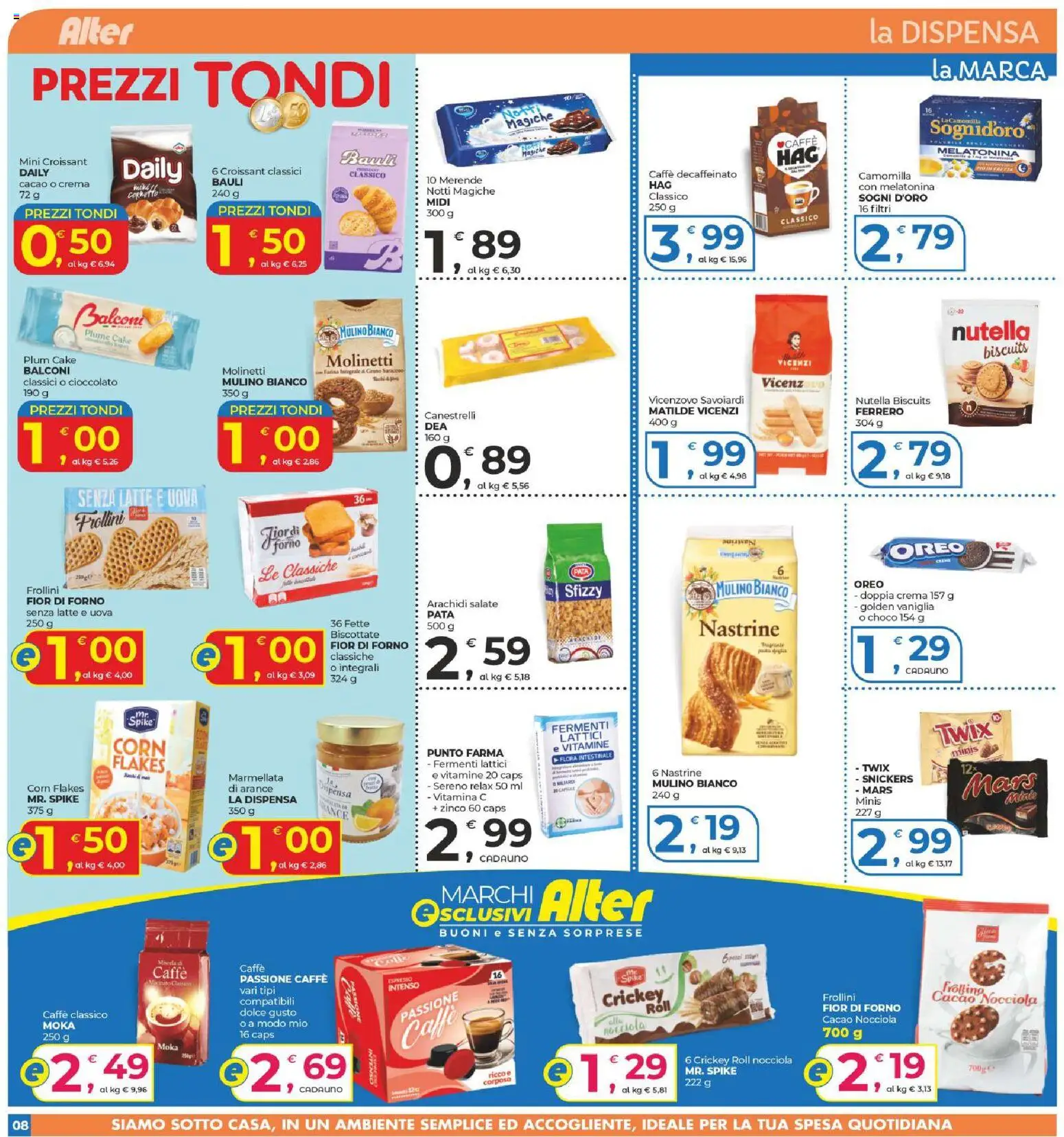 Volantino Alter Discount del 22.04.2026 | Pagina: 8 | Prodotti: Uova, Latte, Canestrelli, Frollini