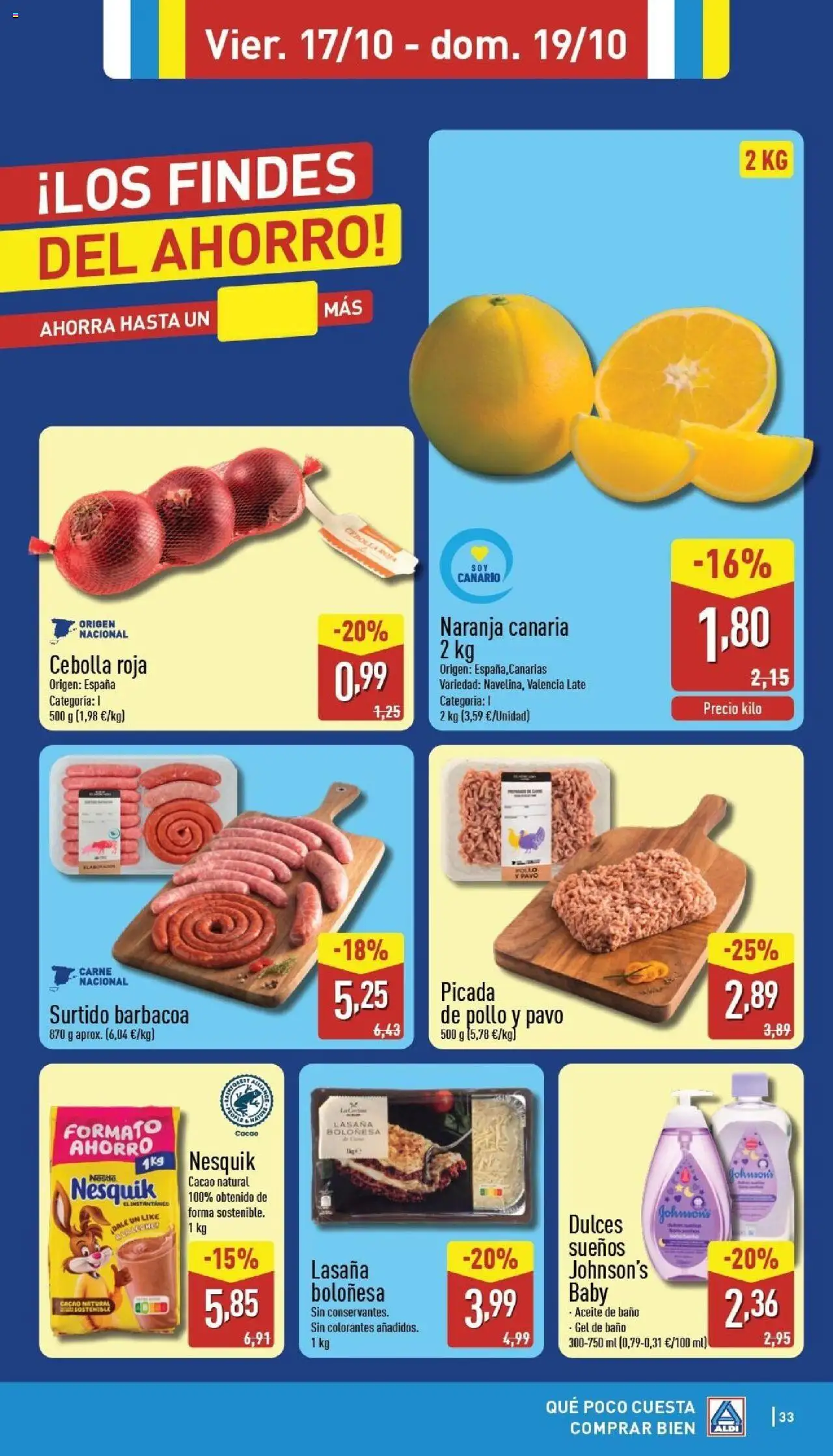 Aldi folleto Canarias │ válido desde el 13.10.2025 | Página: 33 | Productos: Aceite, Barbacoa, Lasaña, Baño