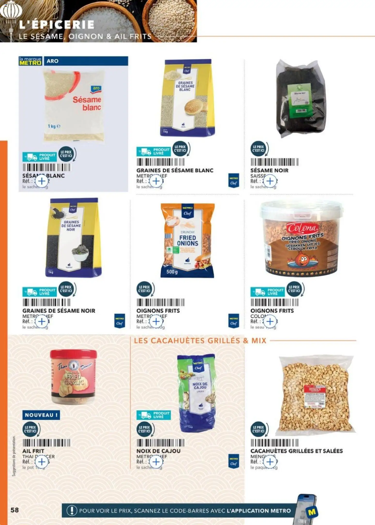 {H1} | Page: 58 | Produits: Noix de cajou, Oignons, Livre, Noix