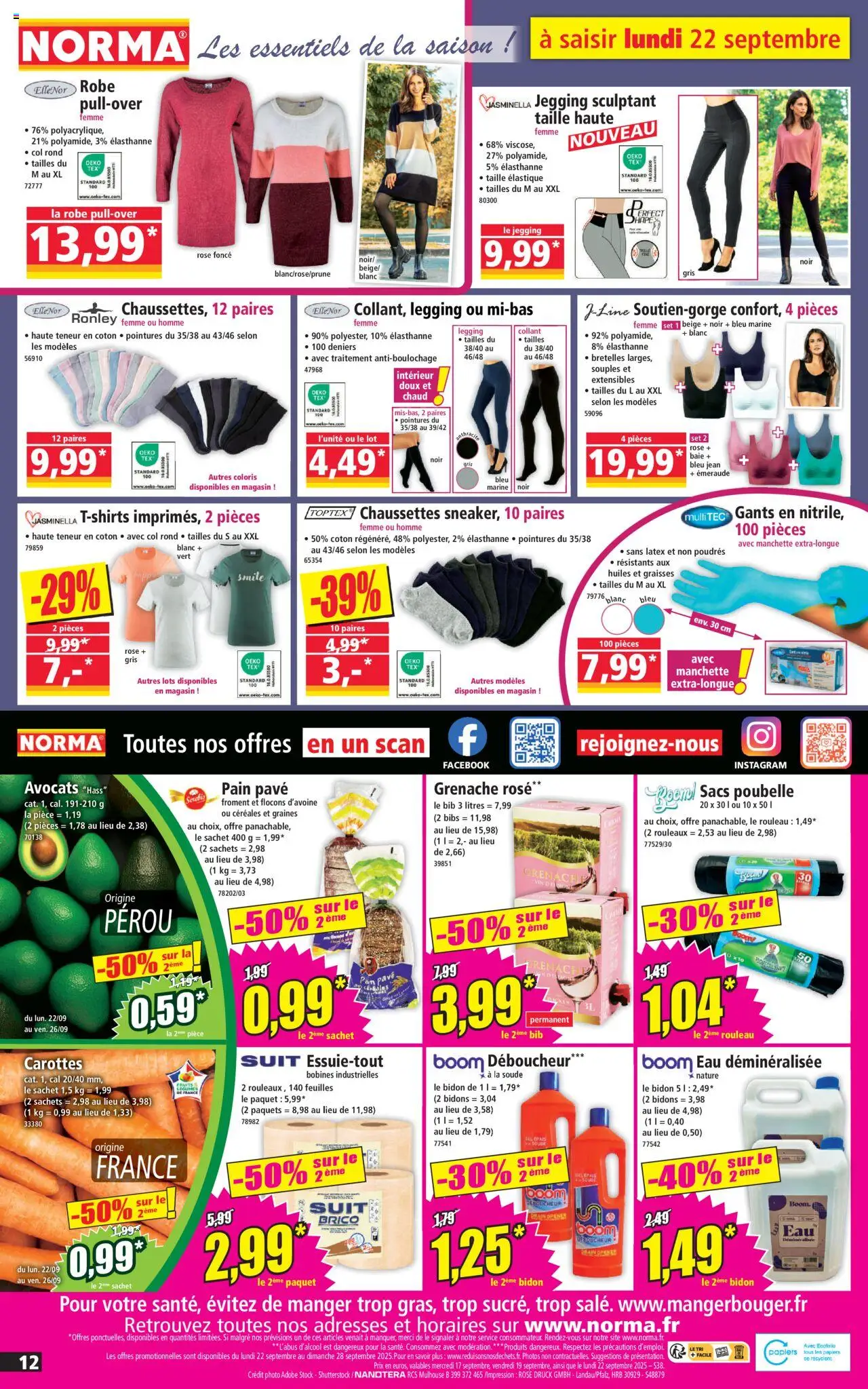  | Page: 12 | Produits: Flocons d’avoine, Rouleau, Sacs poubelle, Gants