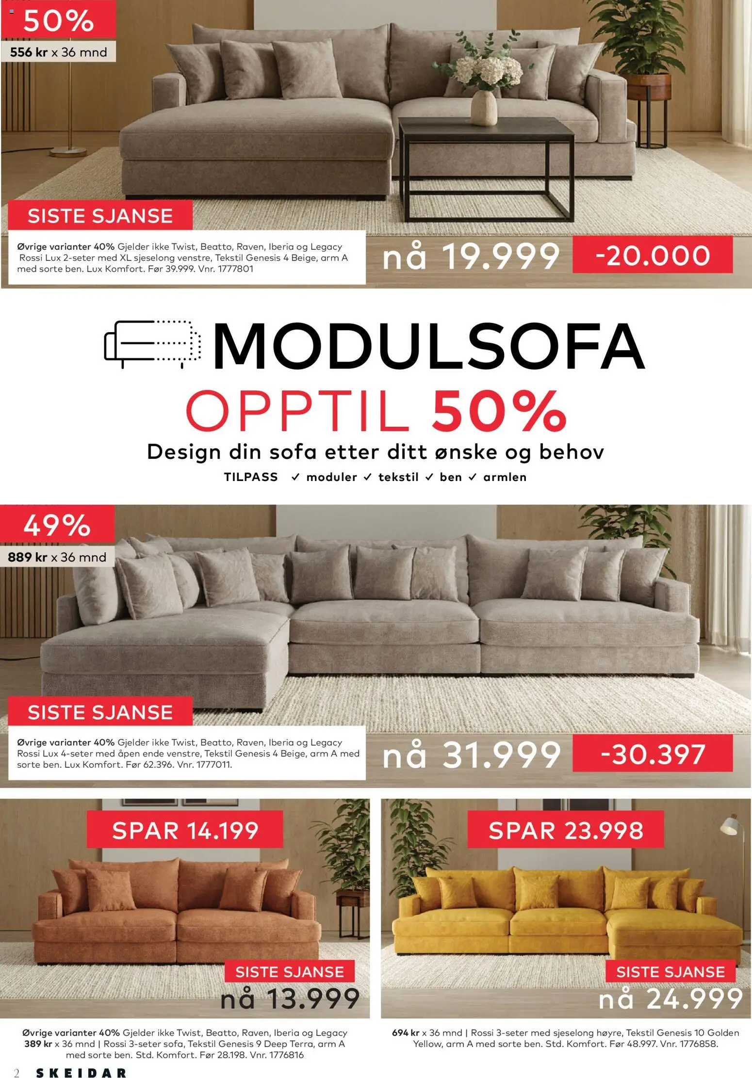 {H1} | Side: 2 | Produkter: Sofa, Sjeselong