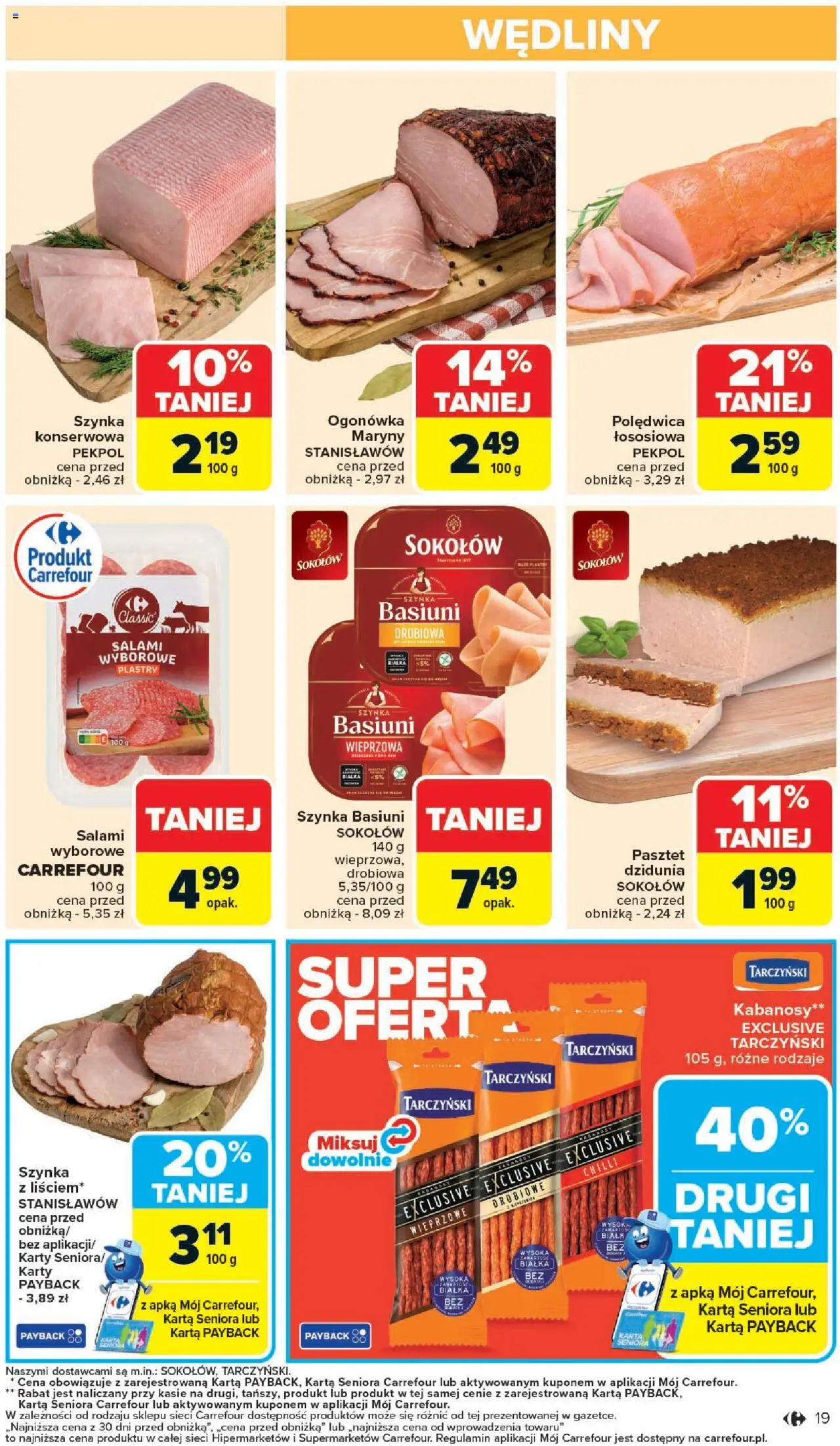 Carrefour Gazetka od 20.10.2025 | Strona: 21 | Produkty: Karta, Szynka, Salami, Wędliny