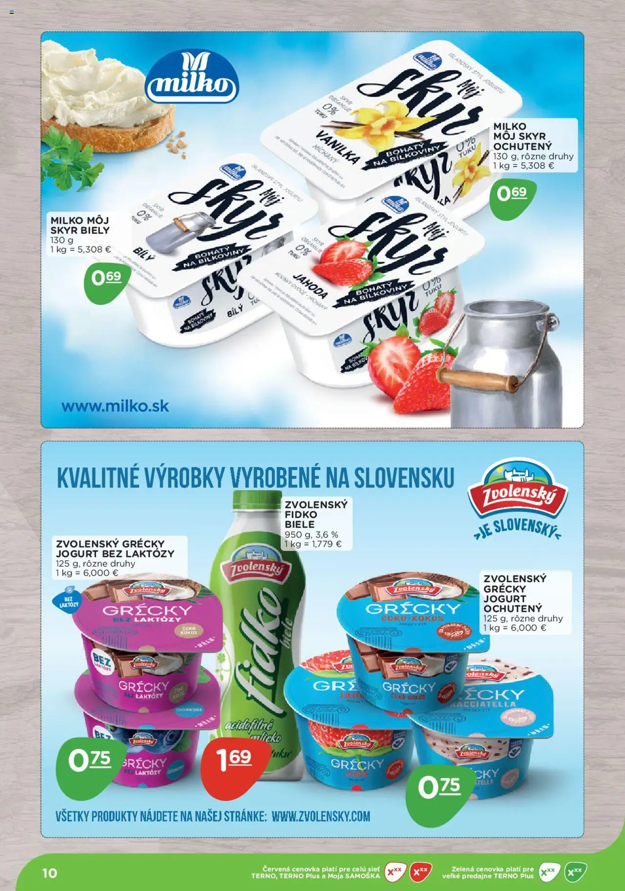 Nové Terno akcie – leták je platný od 08.09.2025 | Strana: 10 | Produkty: Jogurt, Skyr, Grécky jogurt