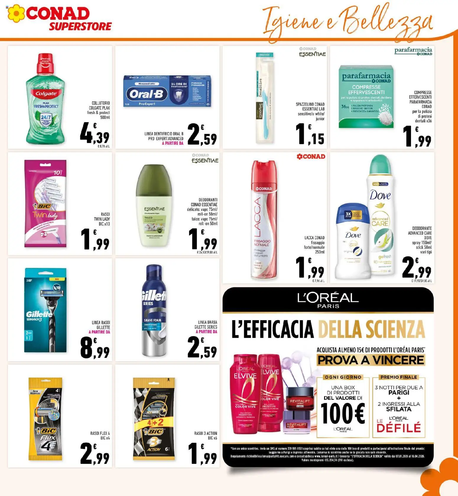 Volantino Conad del 29.01.2026 | Pagina: 29 | Prodotti: Lacca, Deodorante, Collutorio, Talco