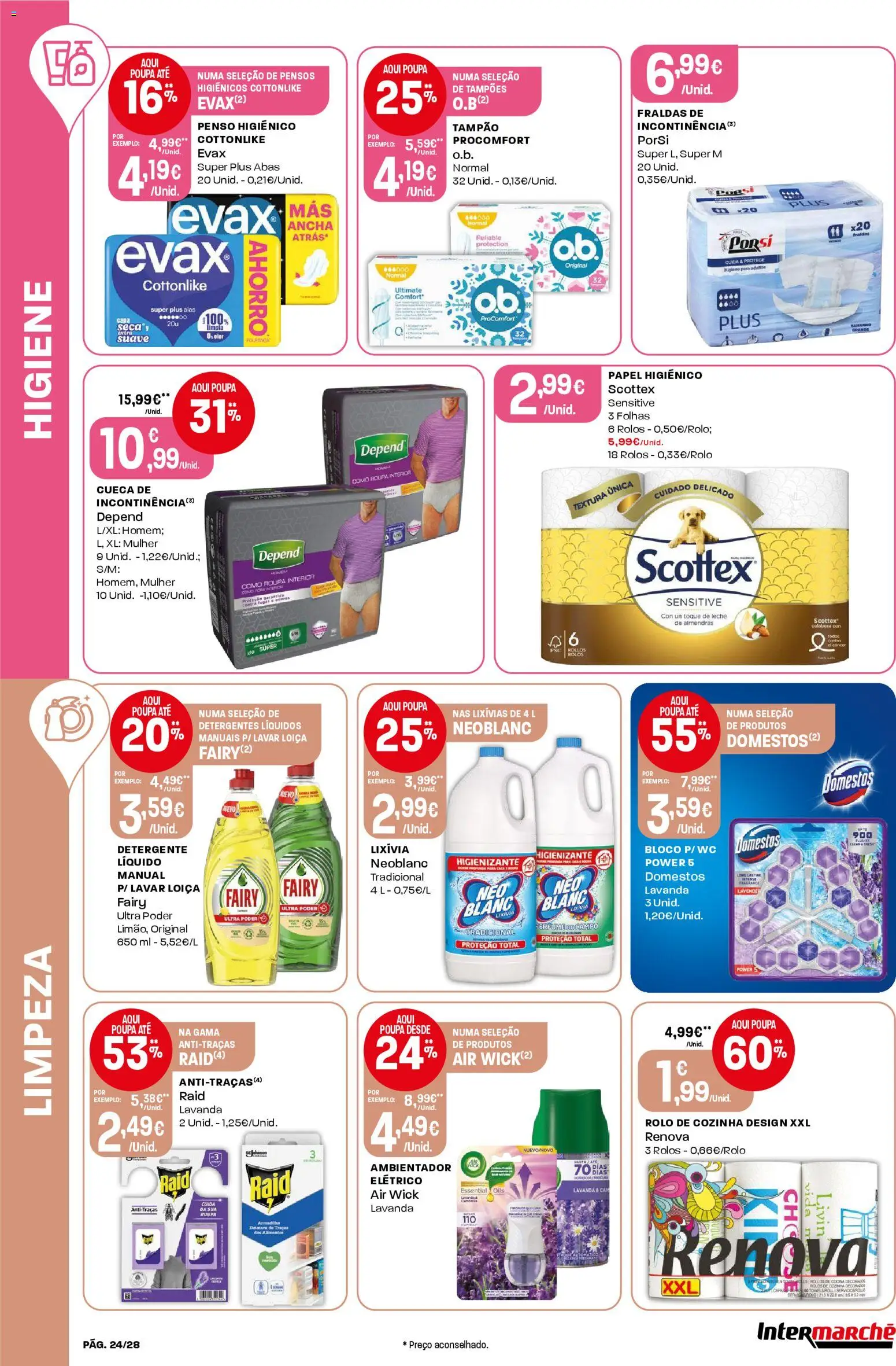 Intermarché Folheto Contact │ válido de 06.11.2025 | Página: 24 | Produtos: Roupa interior, Papel higiénico, Perfume, Detergente