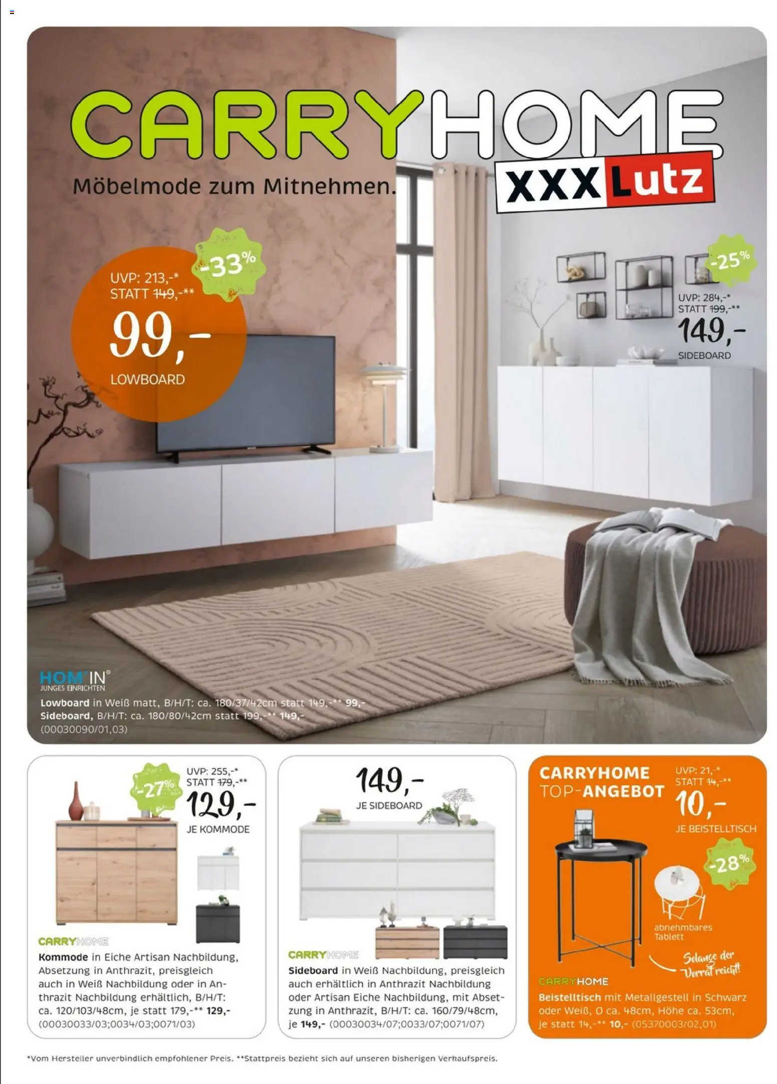 XXXLutz Carry Home gültig ab 11.11.2025 | Seite: 1 | Produkte: Kommode