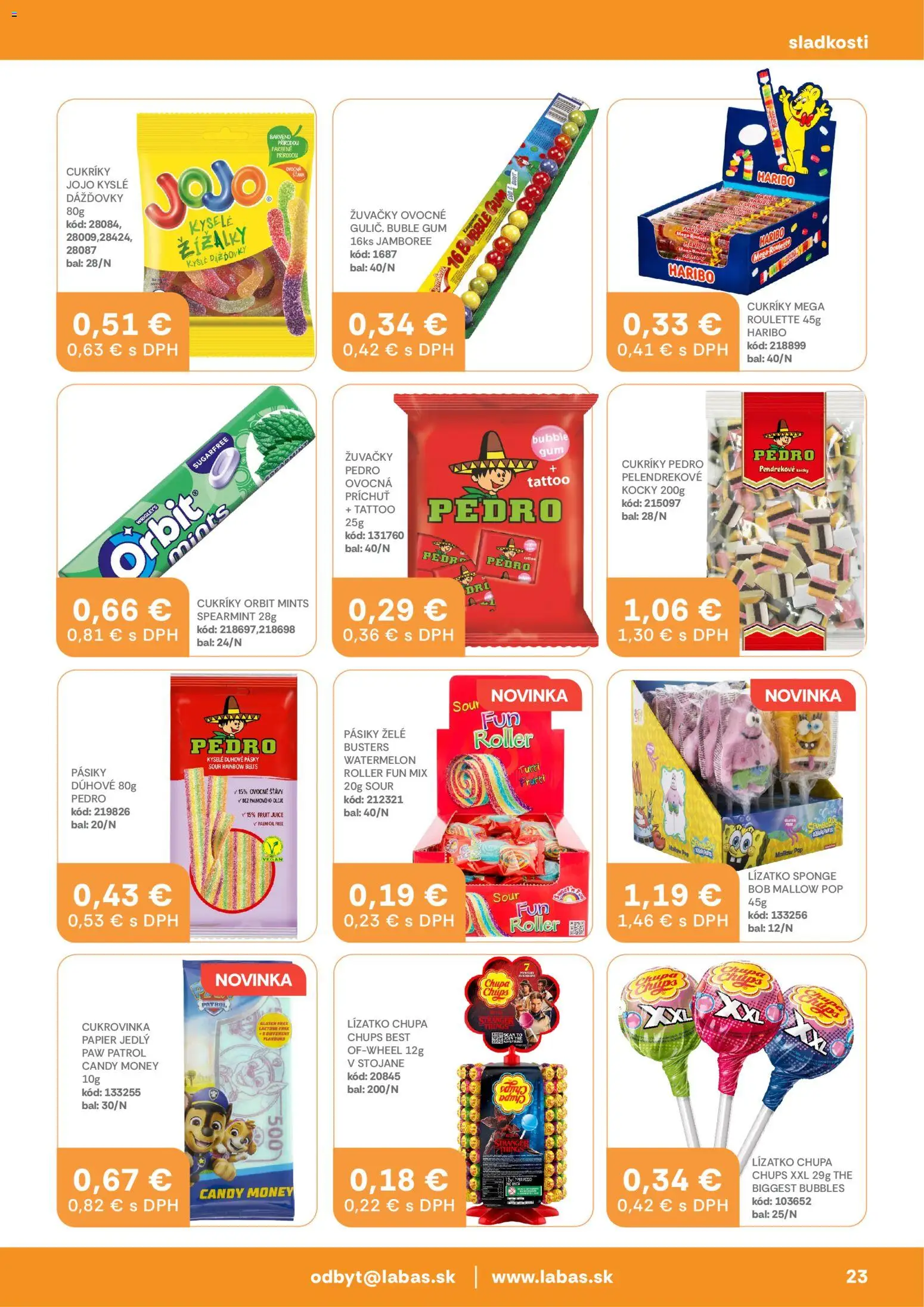 Nové Labaš akcie – leták je platný od 13.03.2026 | Strana: 23 | Produkty: Cukríky