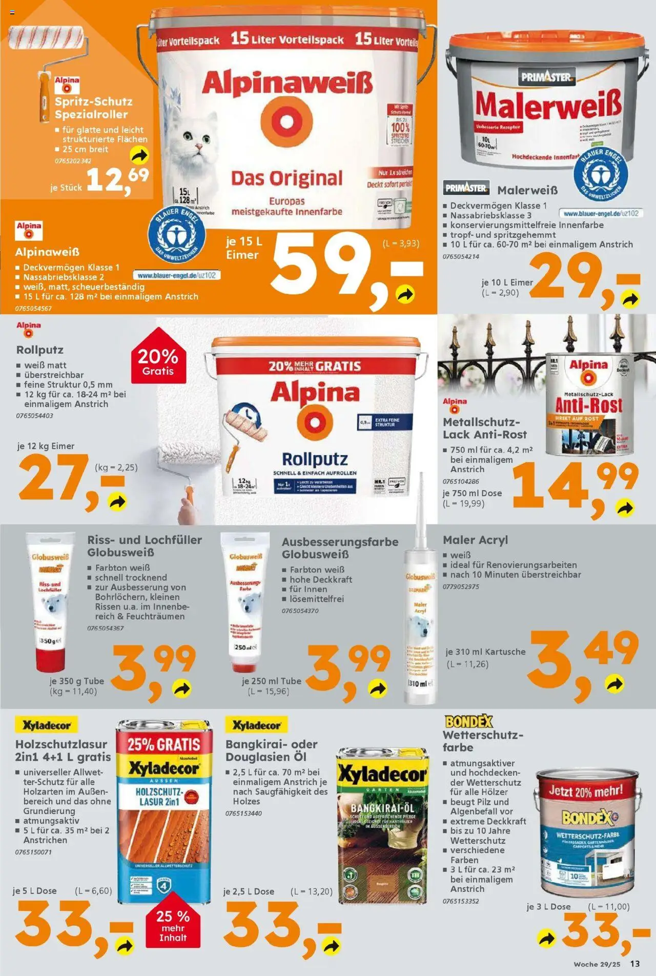 Globus Baumarkt prospekt Sankt Wendel	 – gültig ab 13.07.2025 | Seite: 13 | Produkte: Öl