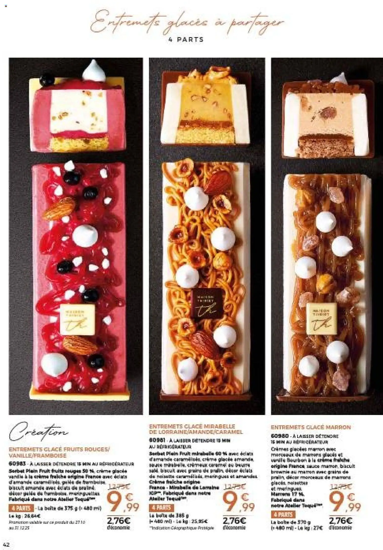 {H1} | Page: 42 | Produits: Glaces, Amande, Réfrigérateur, Crème fraiche