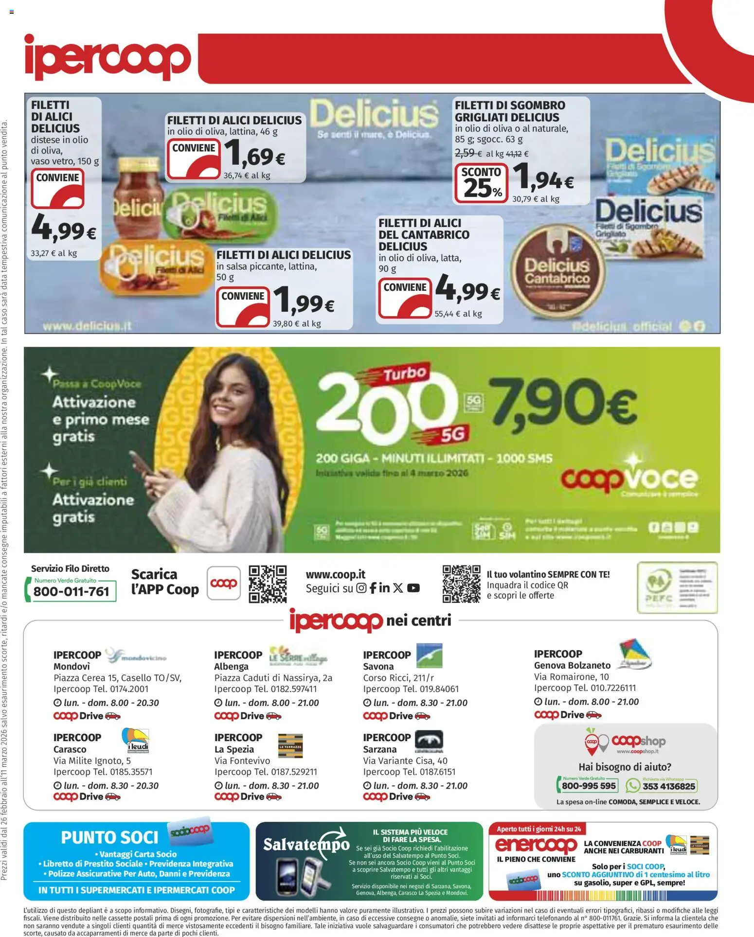 Volantino Ipercoop del 26.02.2026 | Pagina: 31 | Prodotti: Tè, Olio, Alici, Olio di Oliva