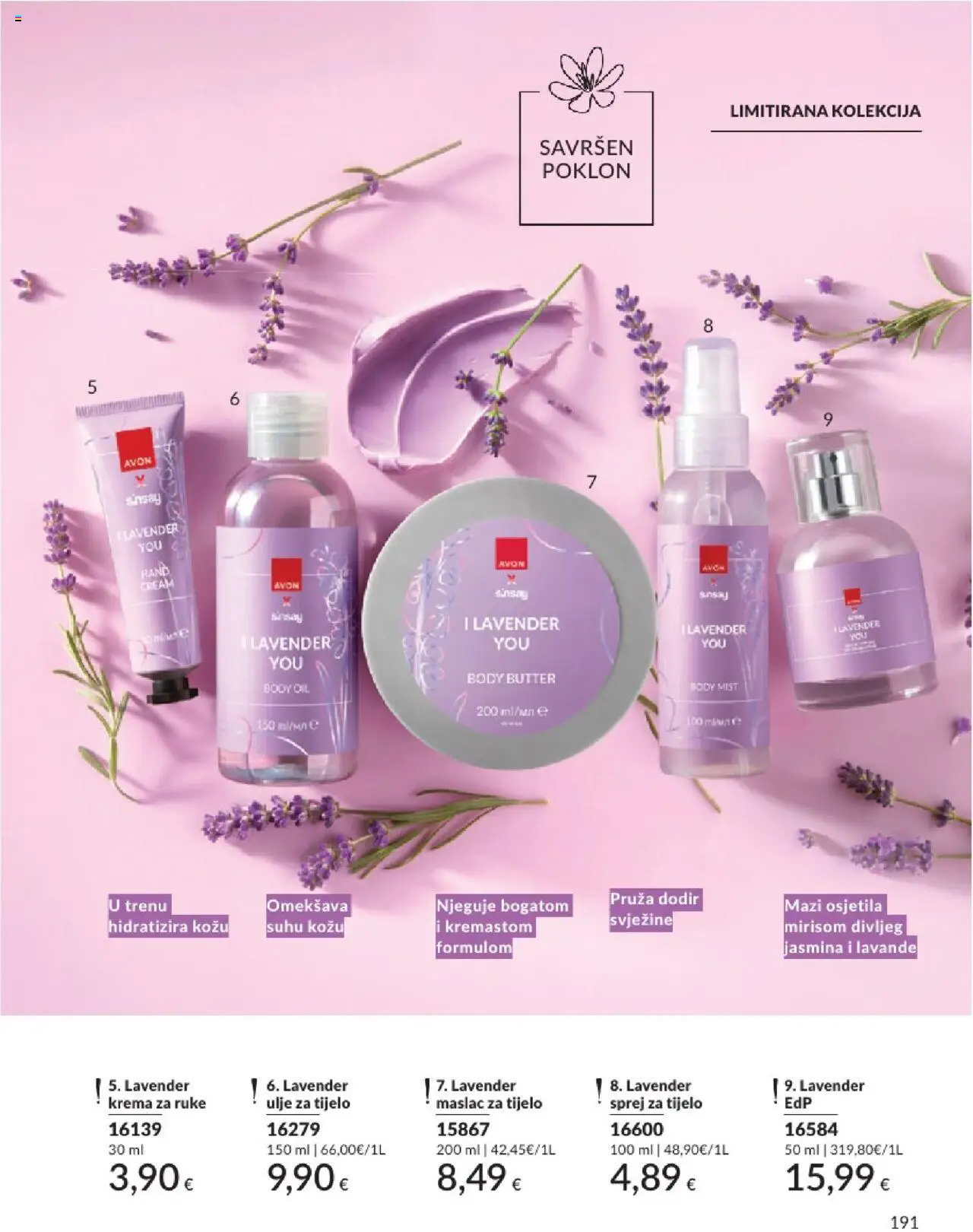 Avon katalog | vrijedi od 01.08.2025 | Stranica: 191 | Proizvodi: Sprej za tijelo, Maslac, Ulje, Krema za ruke
