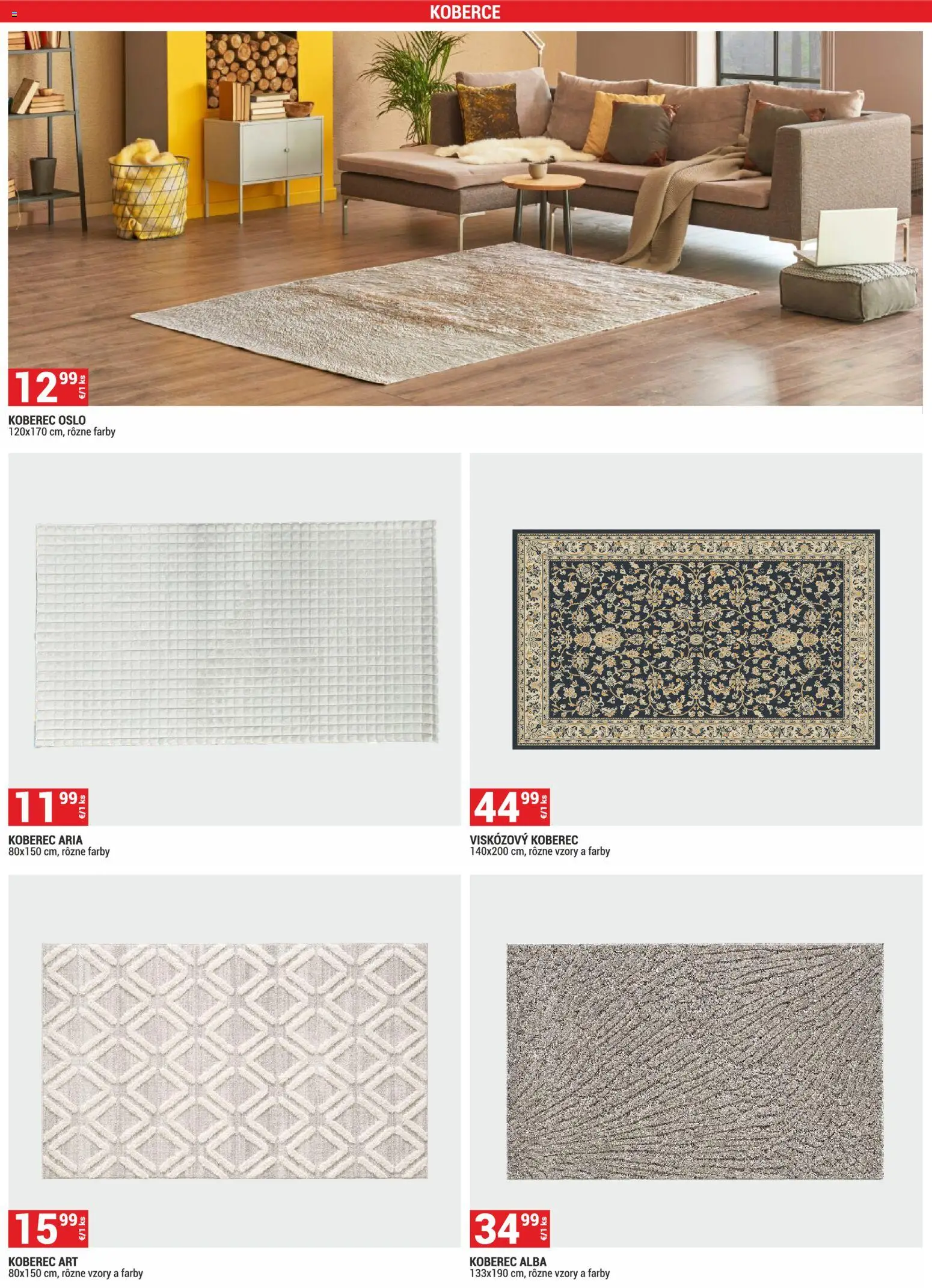 Nové Merkury Market akcie – leták je platný od 02.01.2026 | Strana: 19 | Produkty: Koberec, Koberce