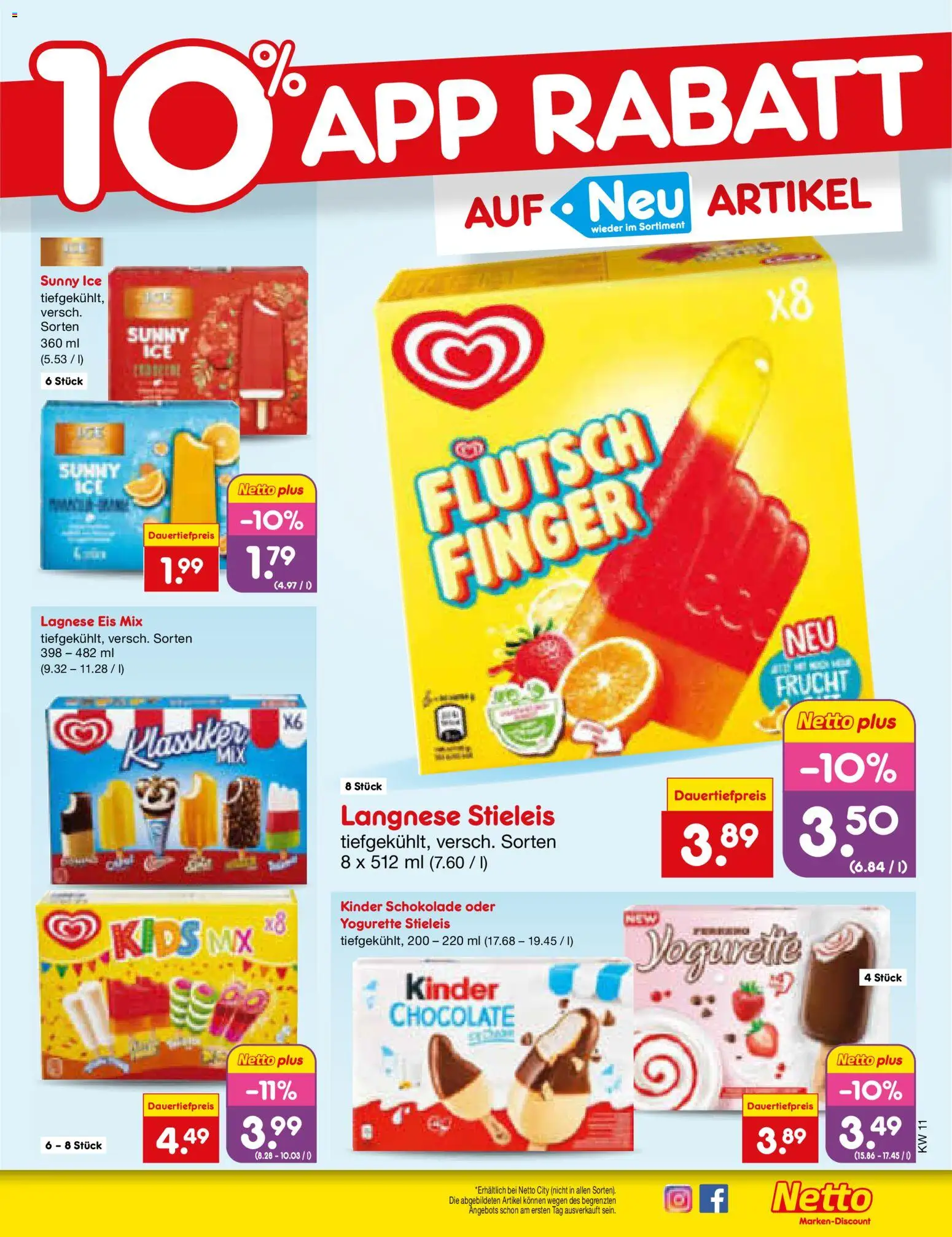 Netto Marken-Discount Prospekt 	 – gültig ab 09.03.2026 | Seite: 49 | Produkte: Kinder schokolade, Langnese, Yogurette, Eis